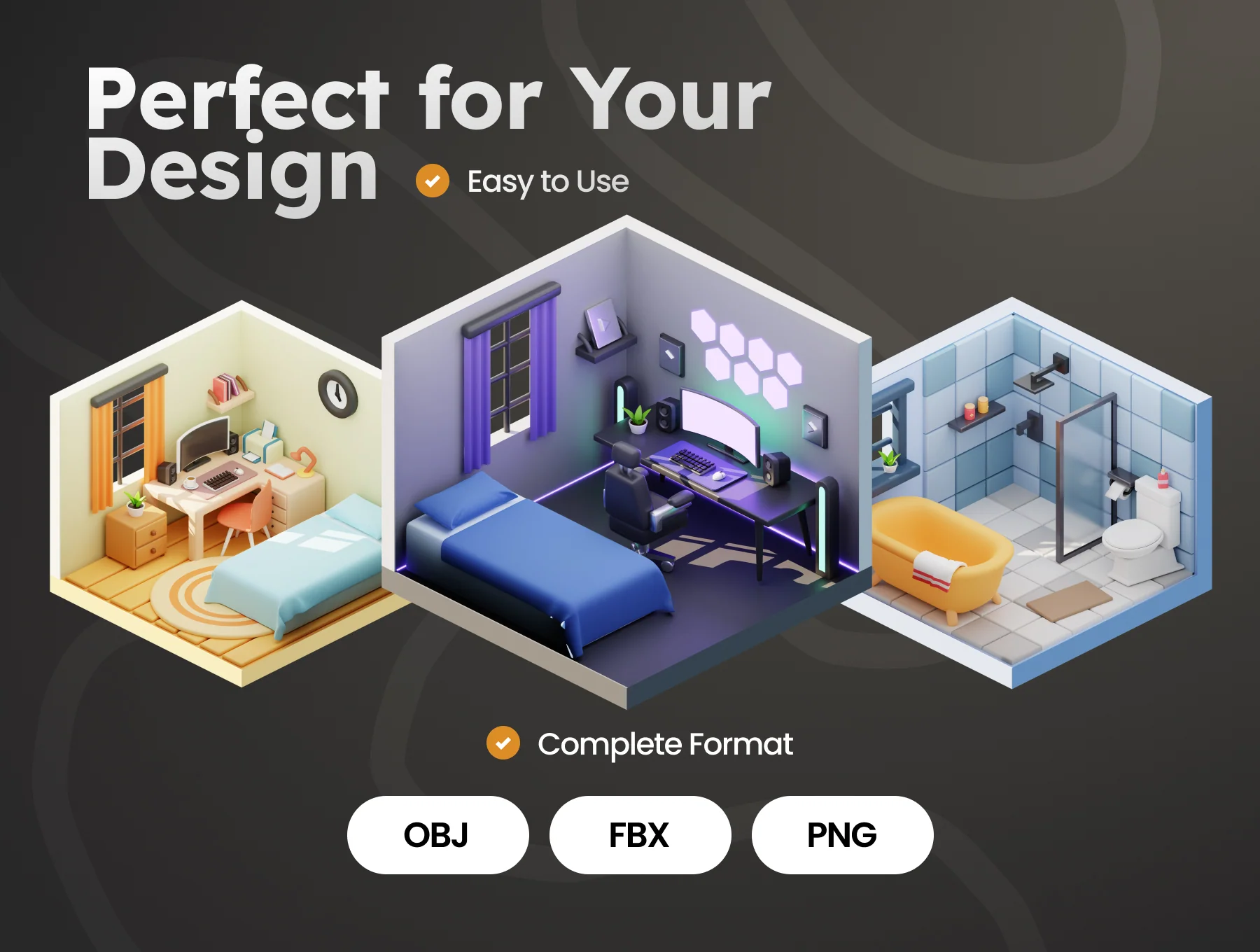 Isometric Room 3D Illustrations 4