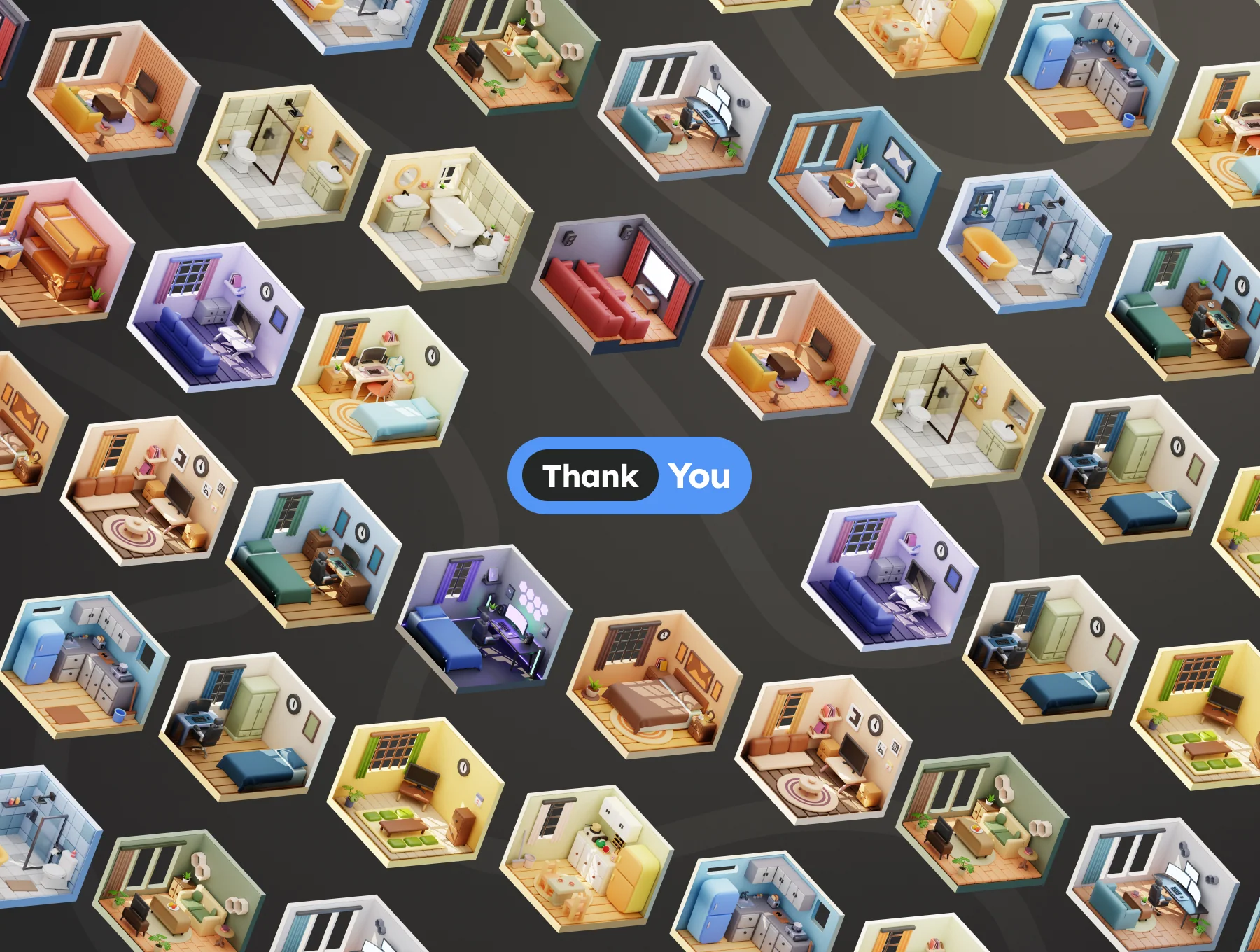 Isometric Room 3D Illustrations 6