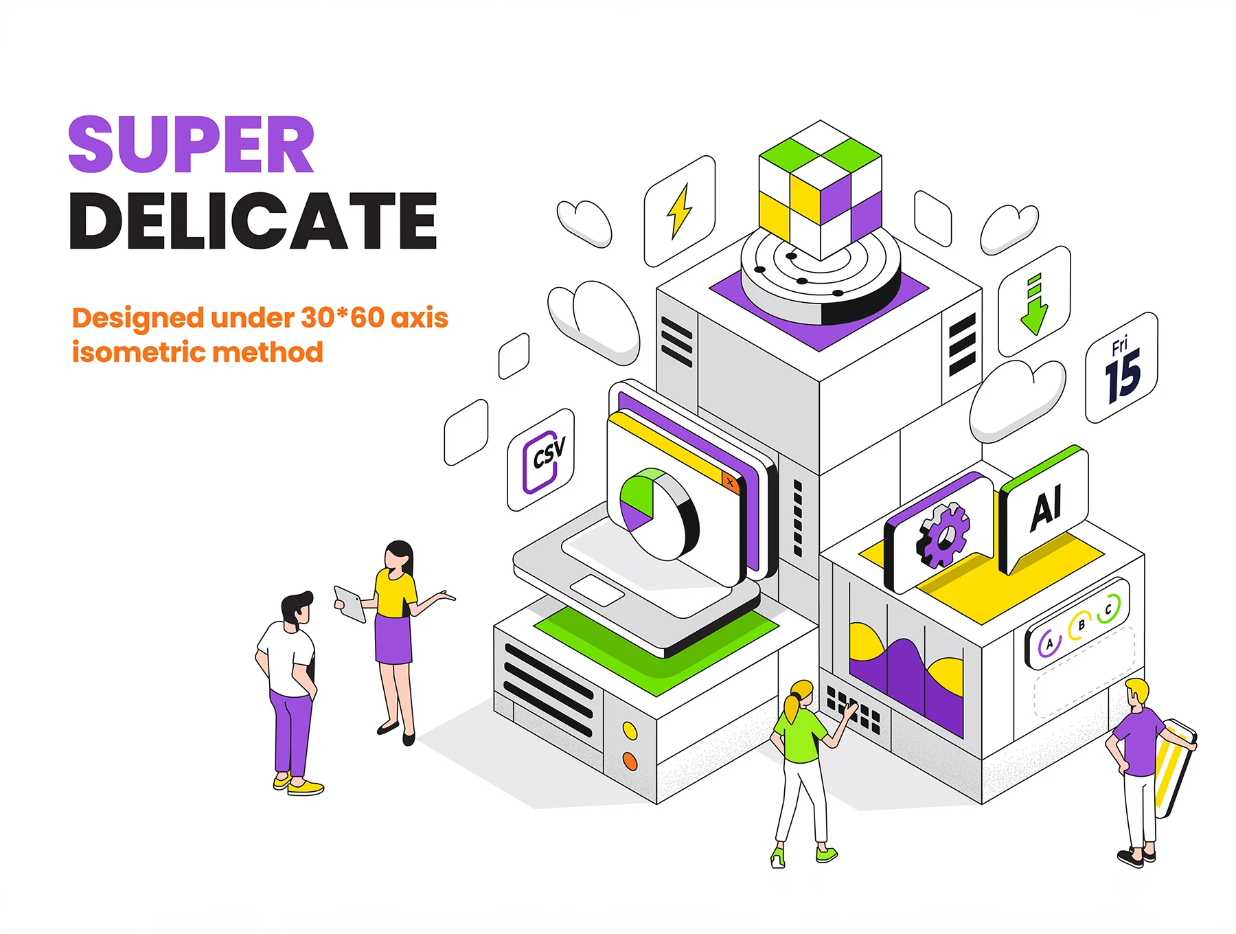 Isometric Ui Illustration kit 3