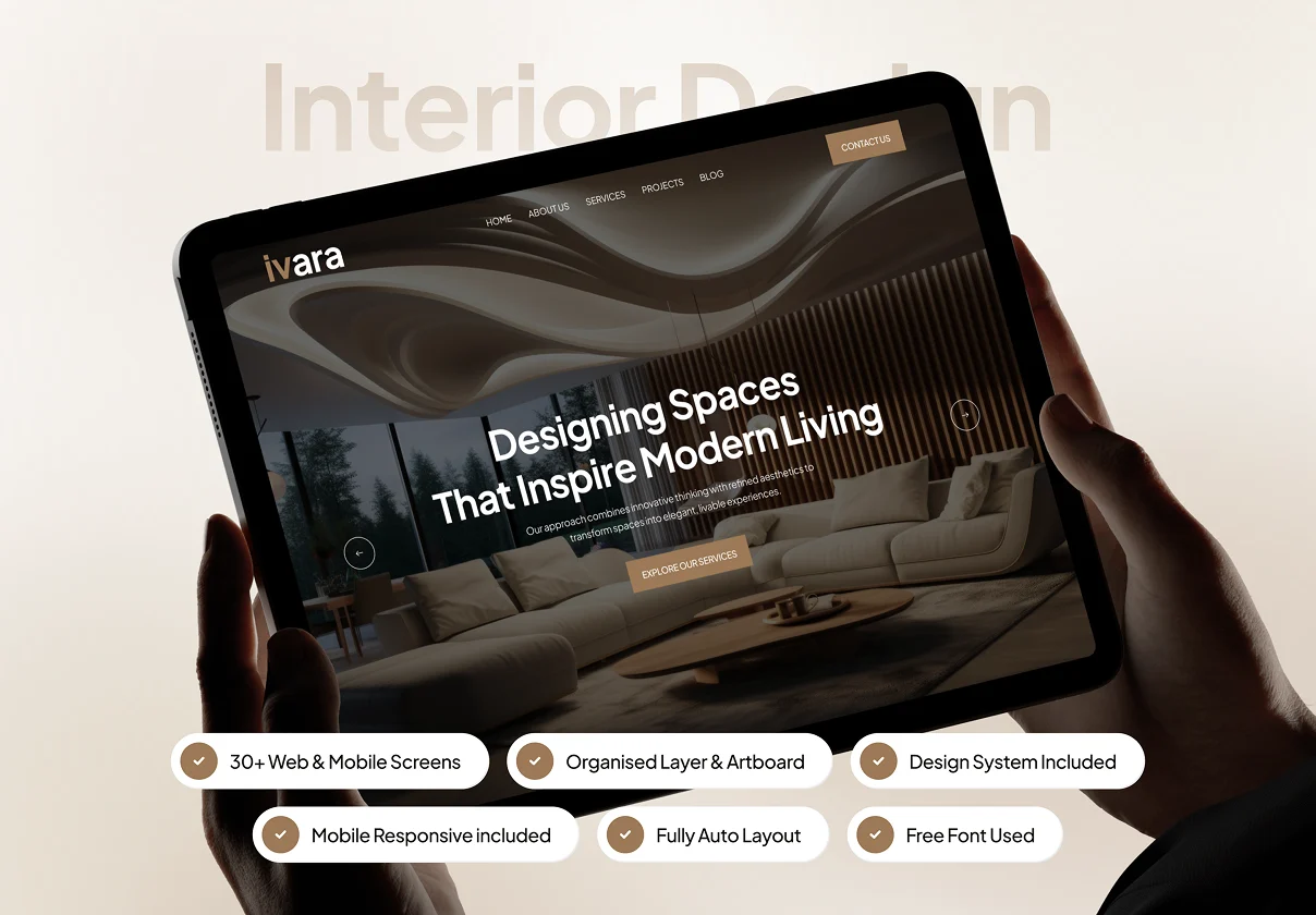 ivara - Interior Design Website UI Kit