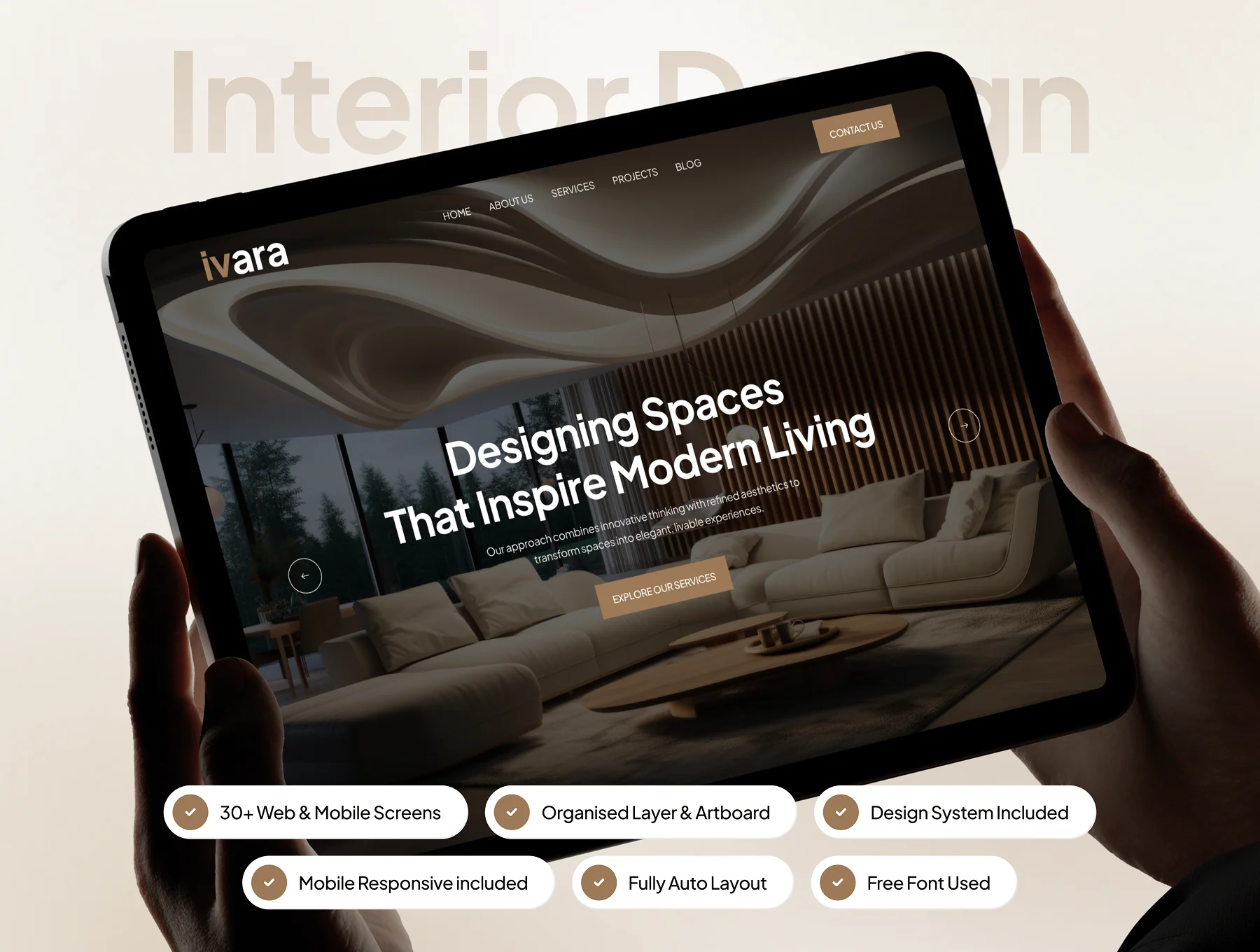 ivara - Interior Design Website UI Kit