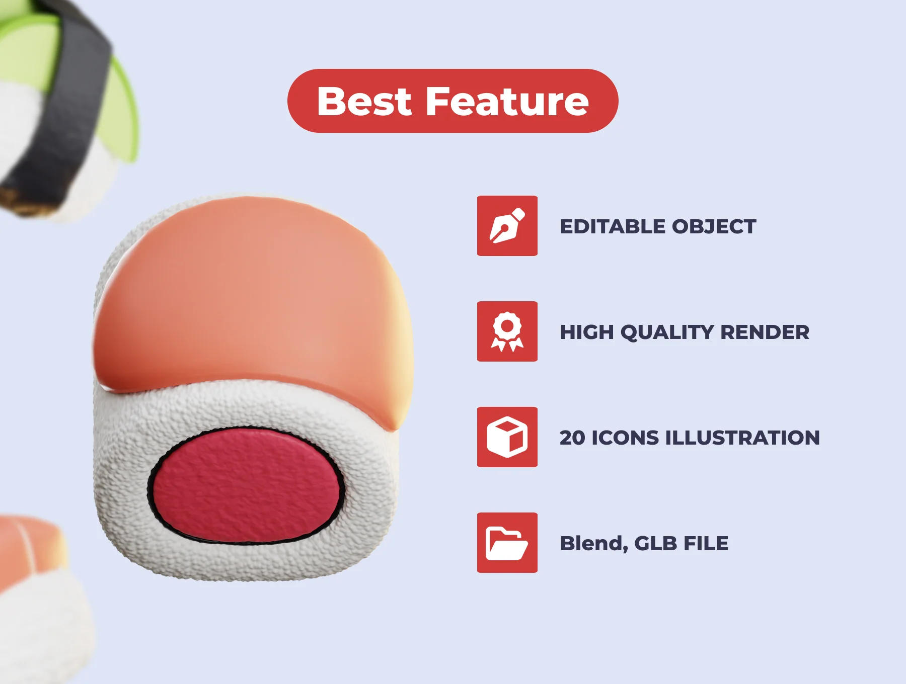 Japanese Food 3D 3D Illustration Pack 2