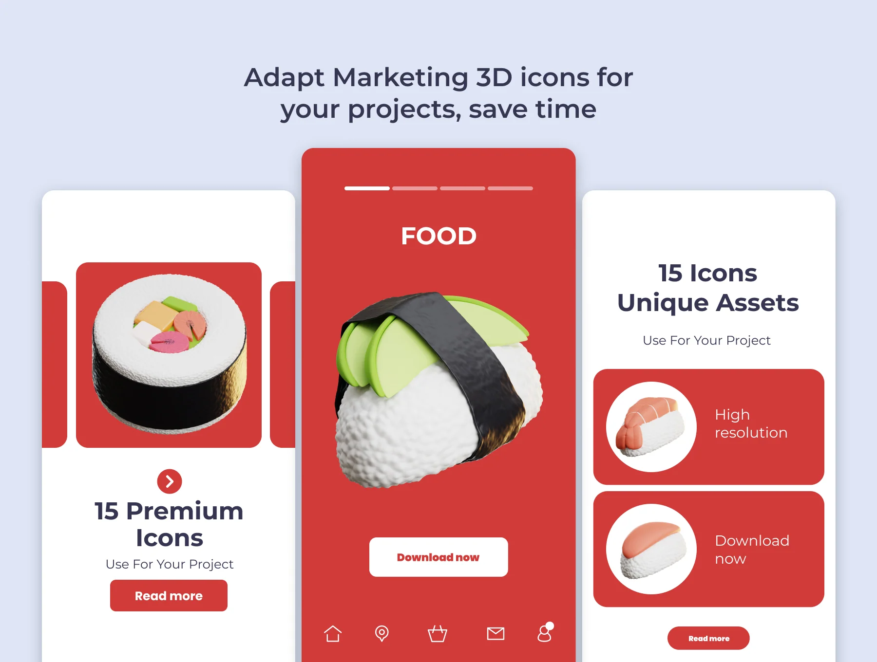 Japanese Food 3D 3D Illustration Pack 3
