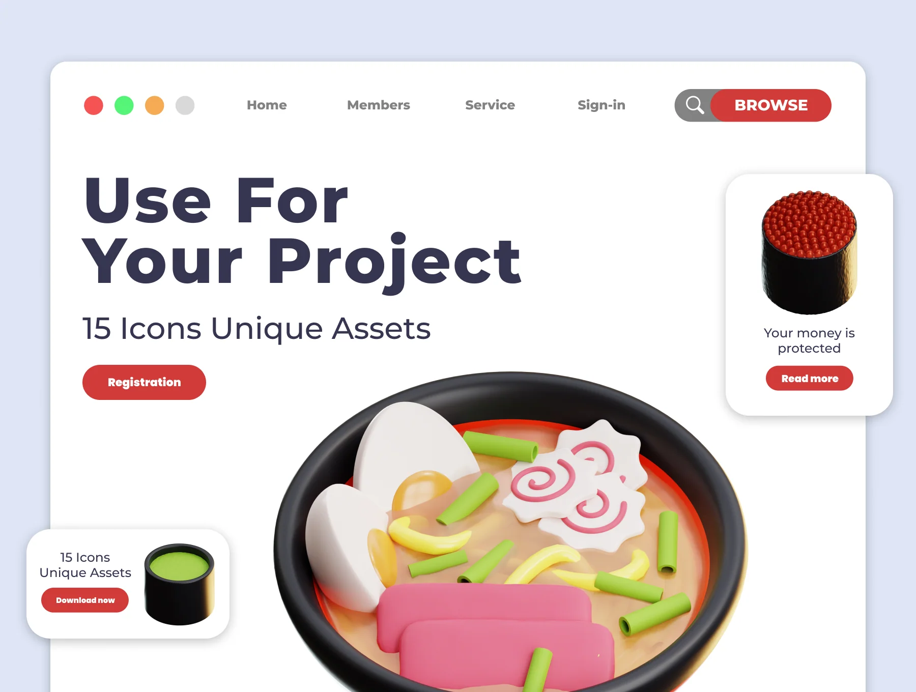 Japanese Food 3D 3D Illustration Pack 4