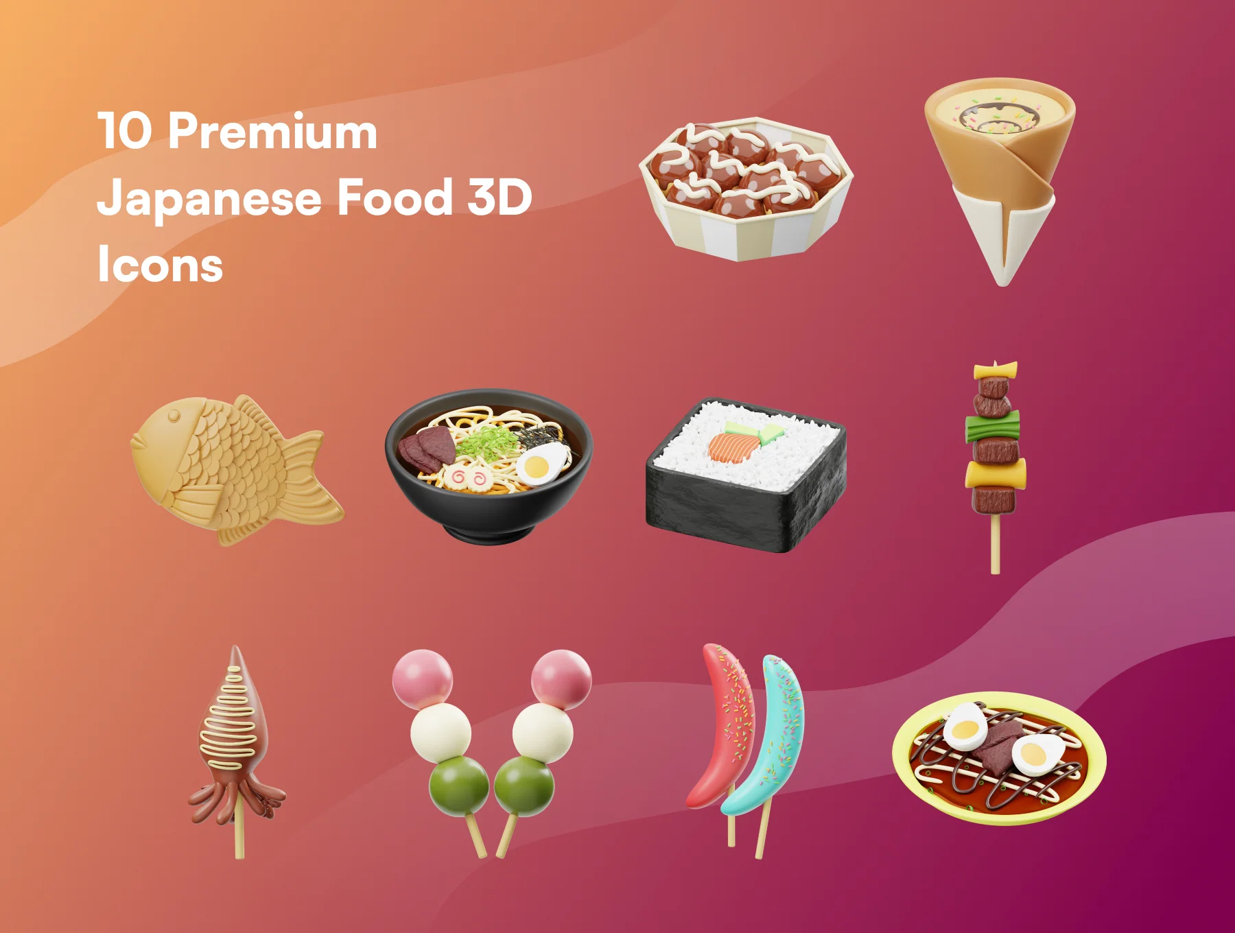 Japanese Street Food 3D Icon 6
