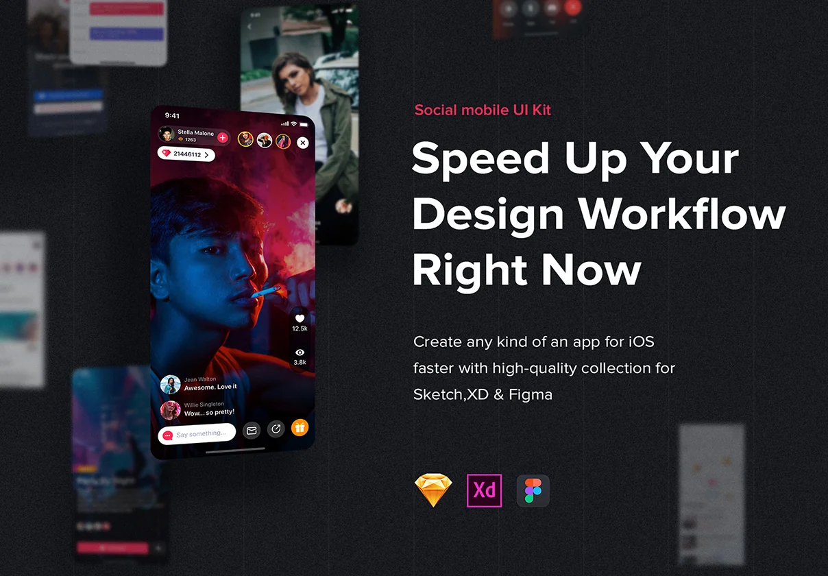 Jazam - Social mobile app UI Kit