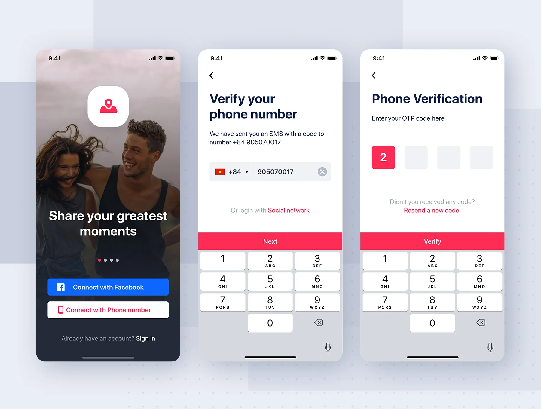 Jazam - Social mobile app UI Kit 5