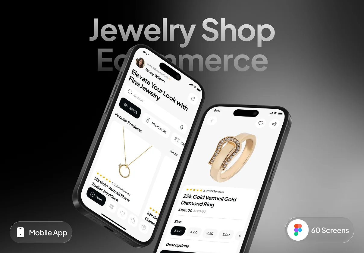 Jewelique - Jewelry Shop Ecommerce App UI Kit