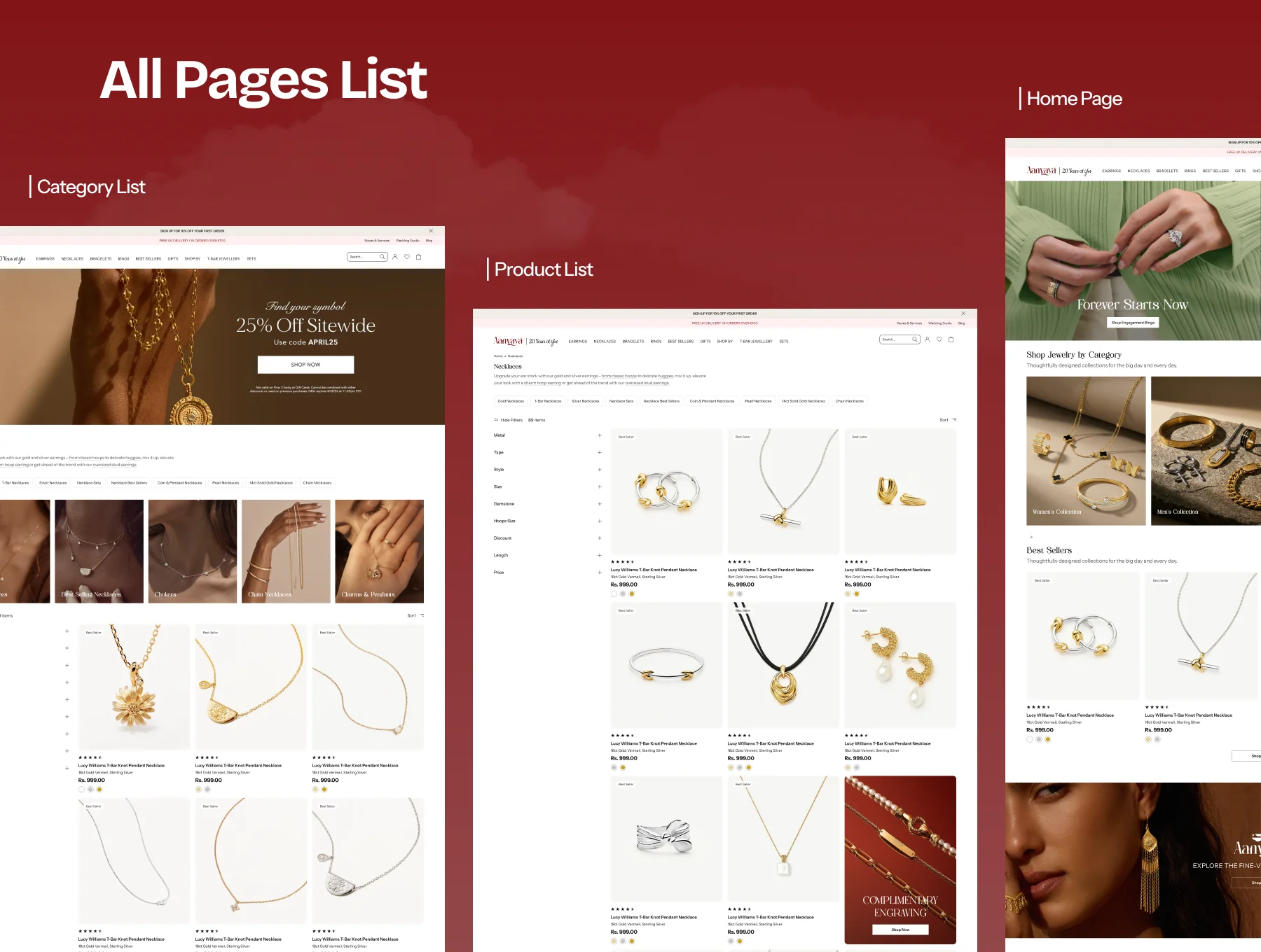 Jewellery E-Commerce Website UI Kit for Figma - Aanvaya 3