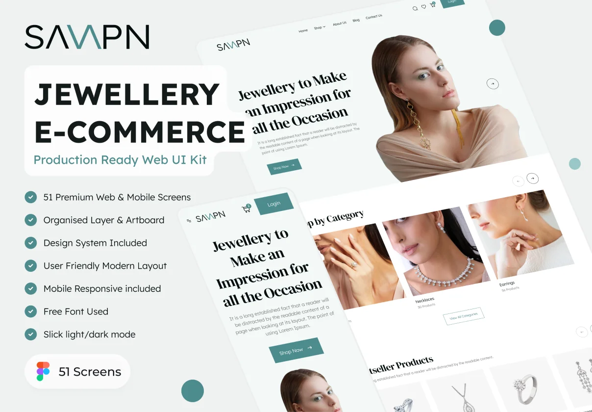 Jewellery E-Commerce Website UI Kit