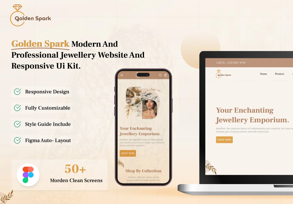 Jewellery Golden Spark UI Kit