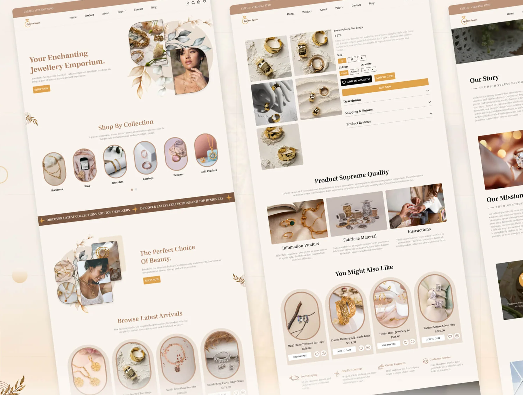 Jewellery Golden Spark UI Kit 5
