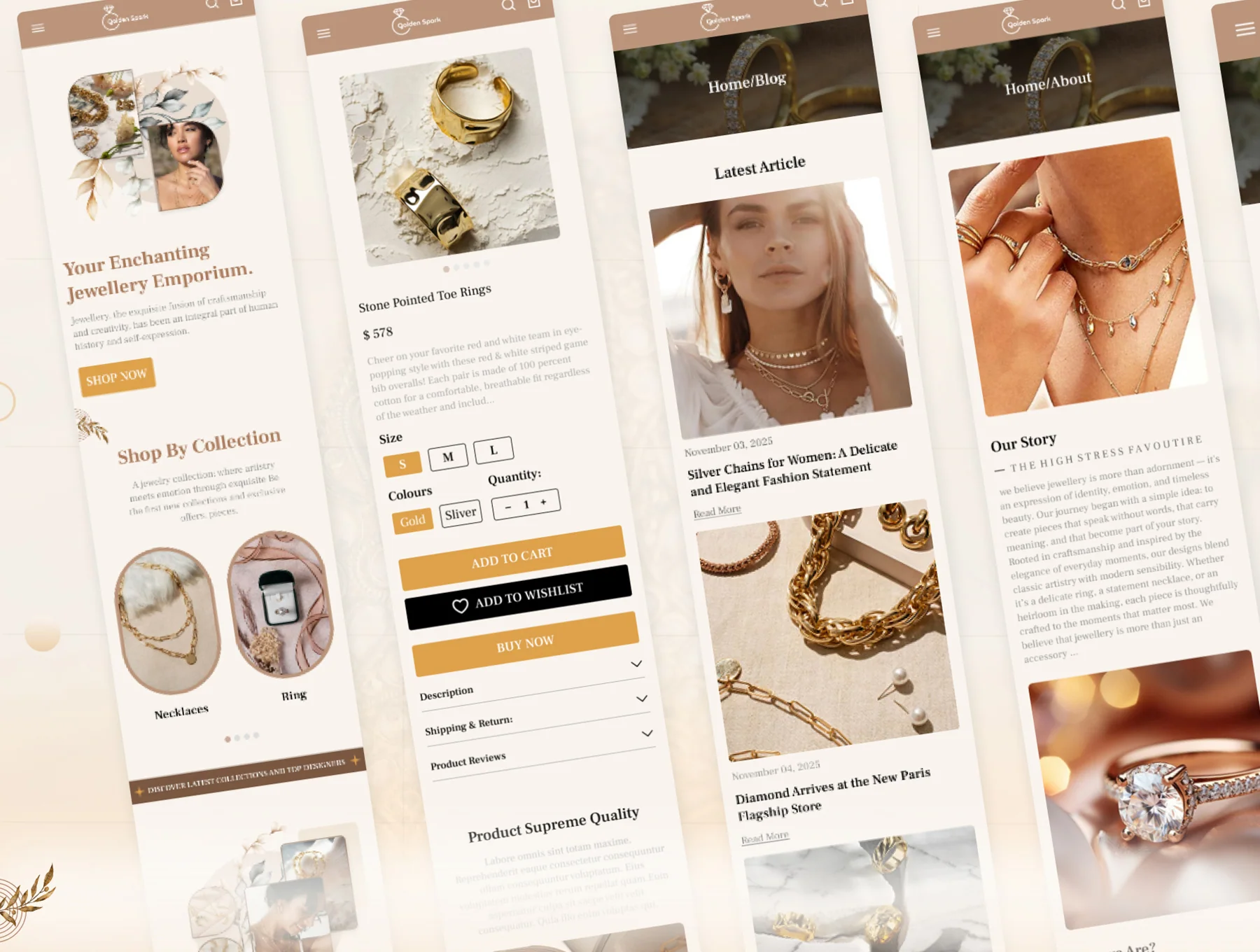 Jewellery Golden Spark UI Kit 6