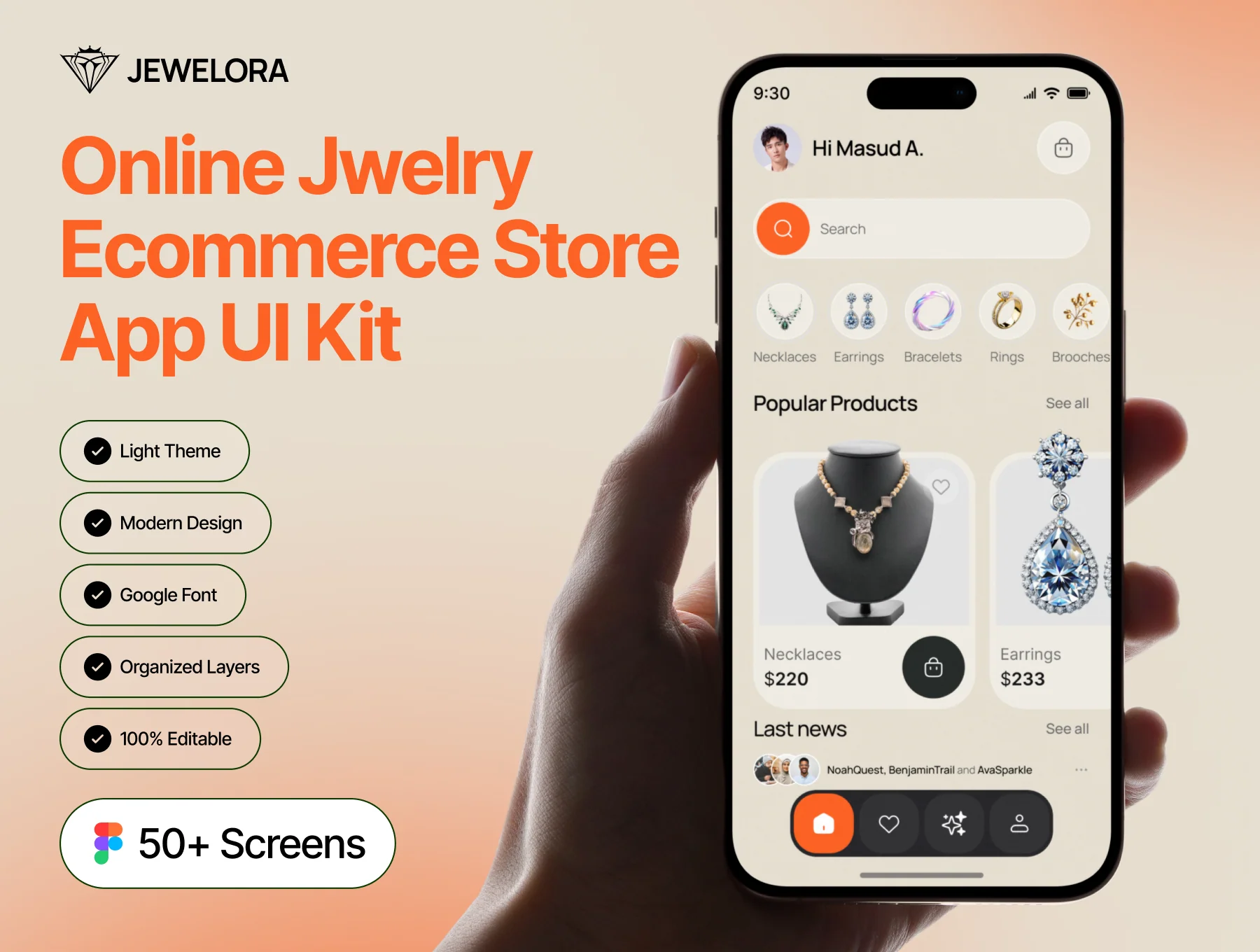 Jewelora - Online Jwelry E-commerce Store App UI Kit