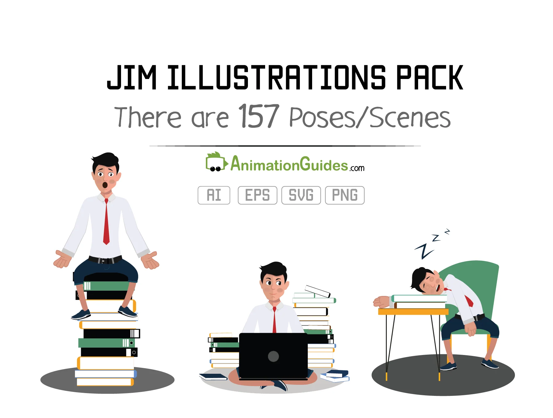 Student Jim Illustrations Pack