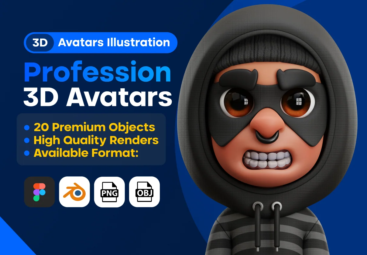 Profession 3D Avatars Illustration