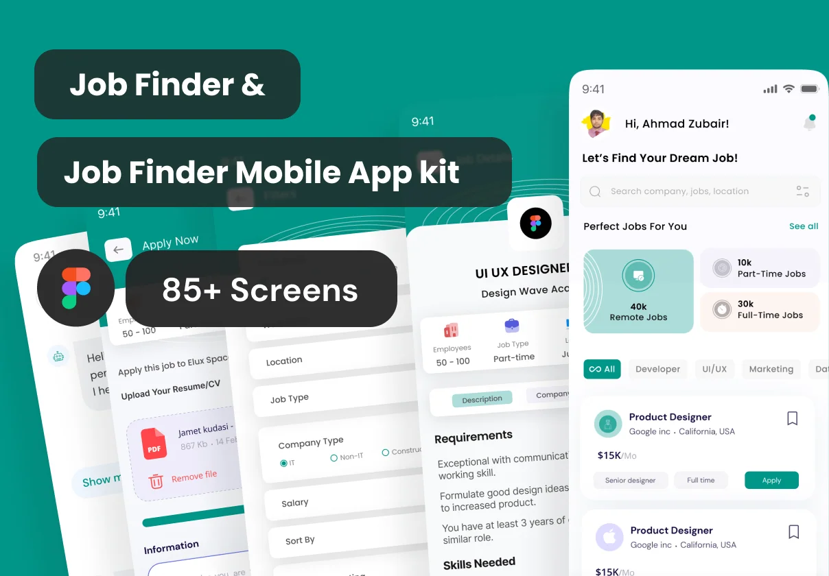 Job Finder Mobile App UI KIT