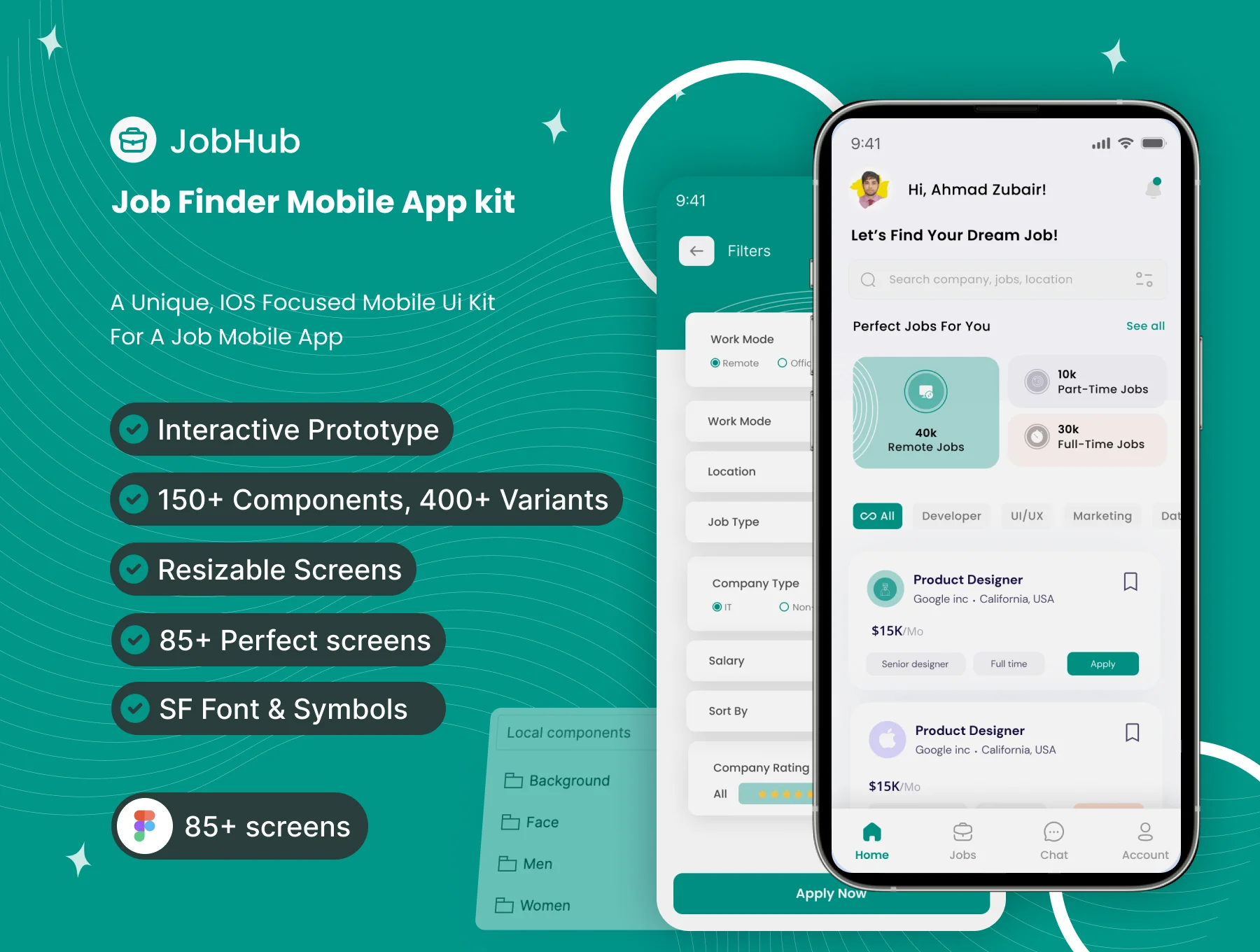 Job Finder Mobile App UI KIT