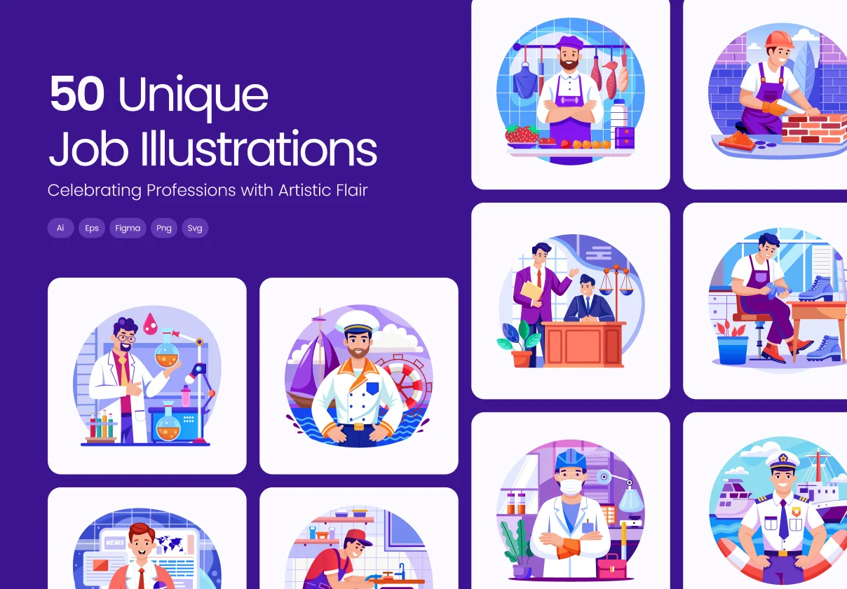 Job Illustrations Art