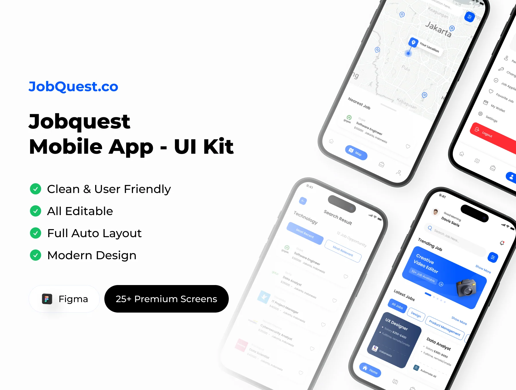 JobQuest.co Mobile App - UI Kit