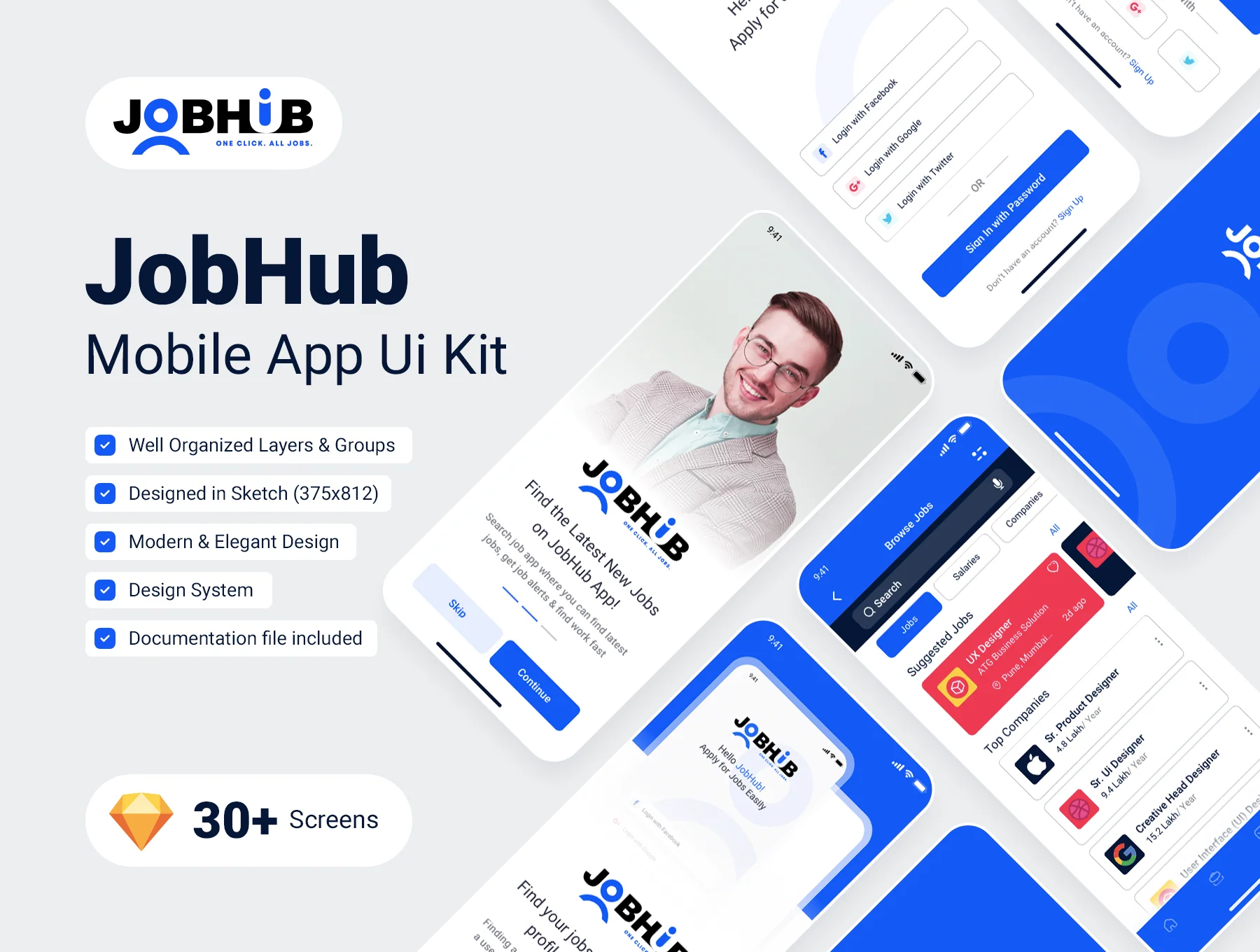 JobHub - Mobile App Ui Kit Template