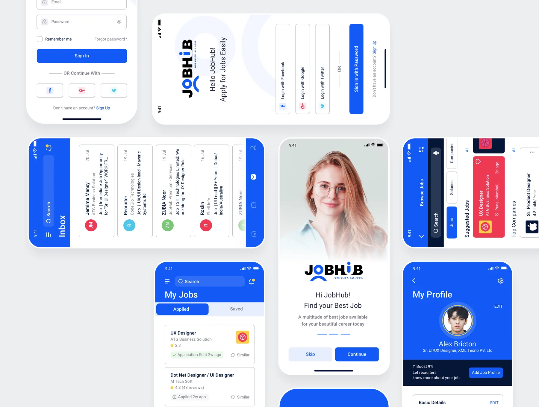 JobHub - Mobile App Ui Kit Template 2