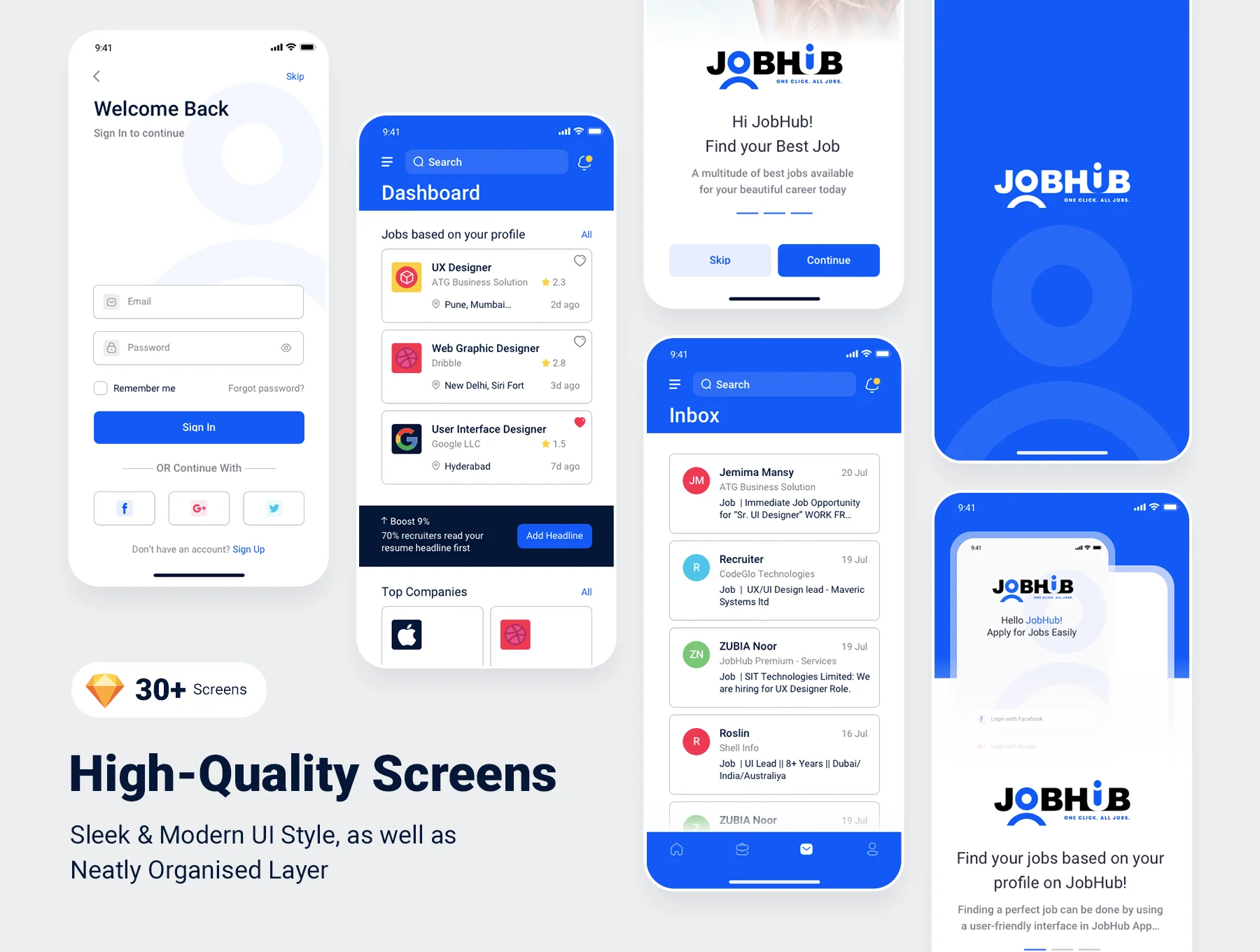 JobHub - Mobile App Ui Kit Template 3