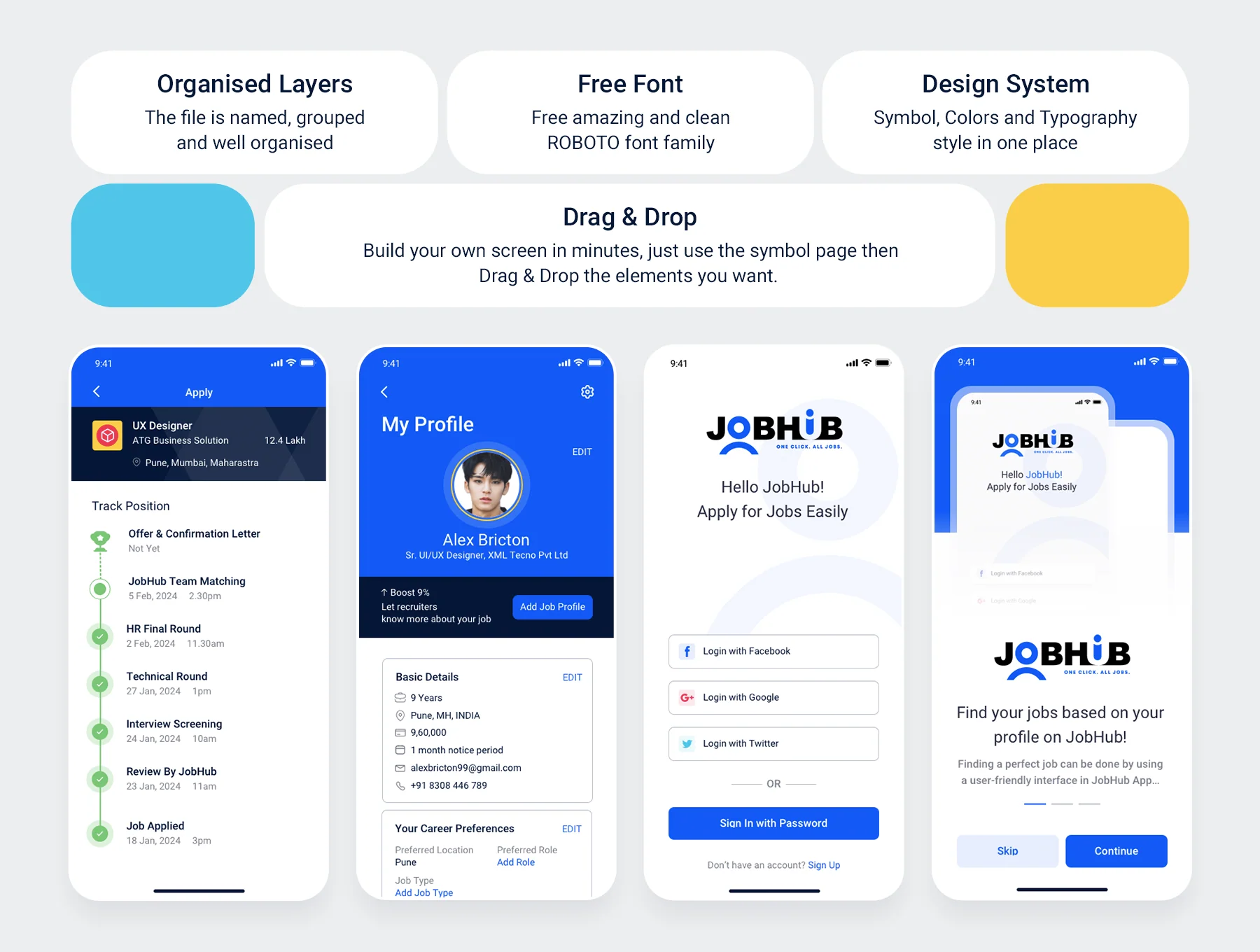 JobHub - Mobile App Ui Kit Template 4