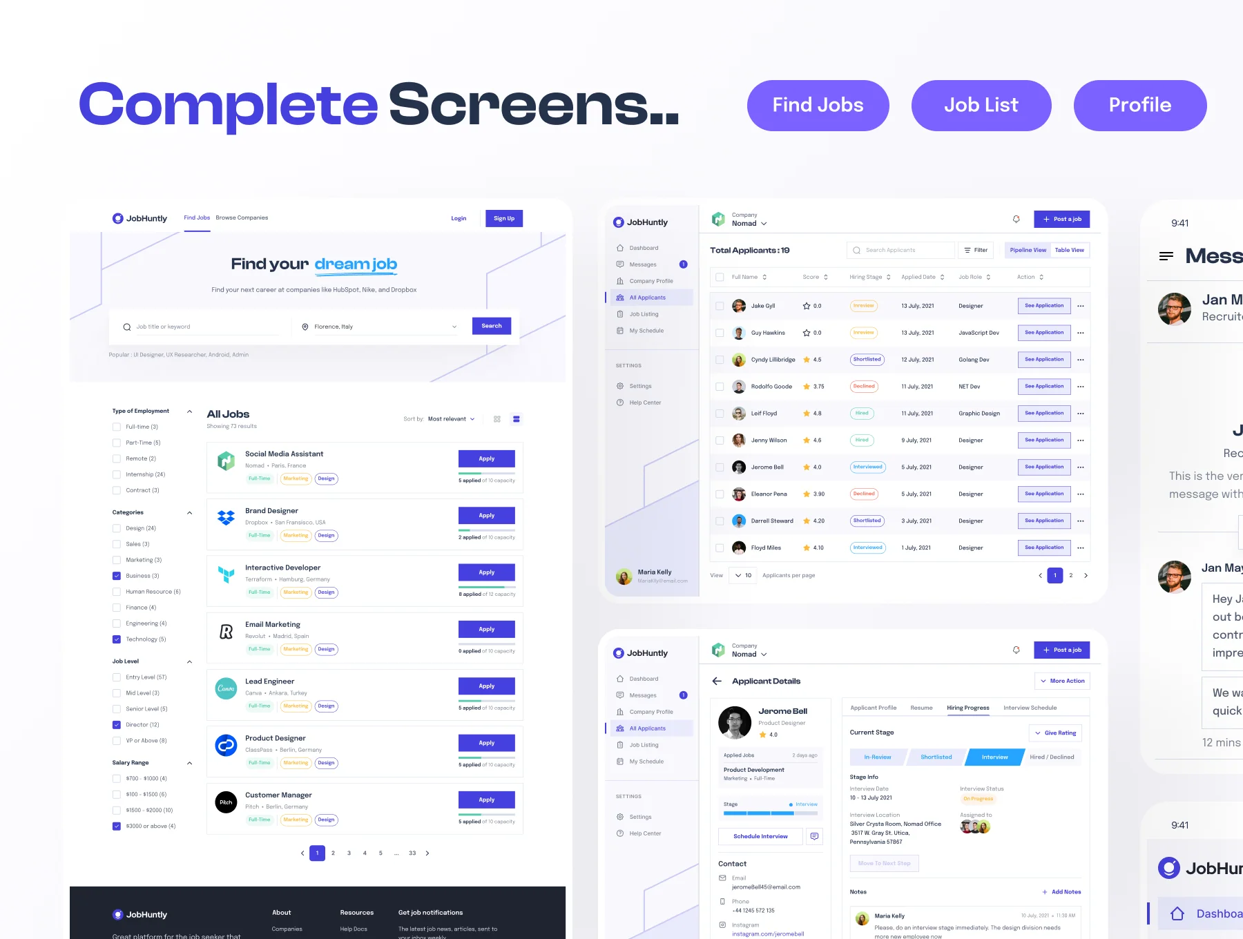 Jobhuntly - Job Board & Portal UI Kit 5