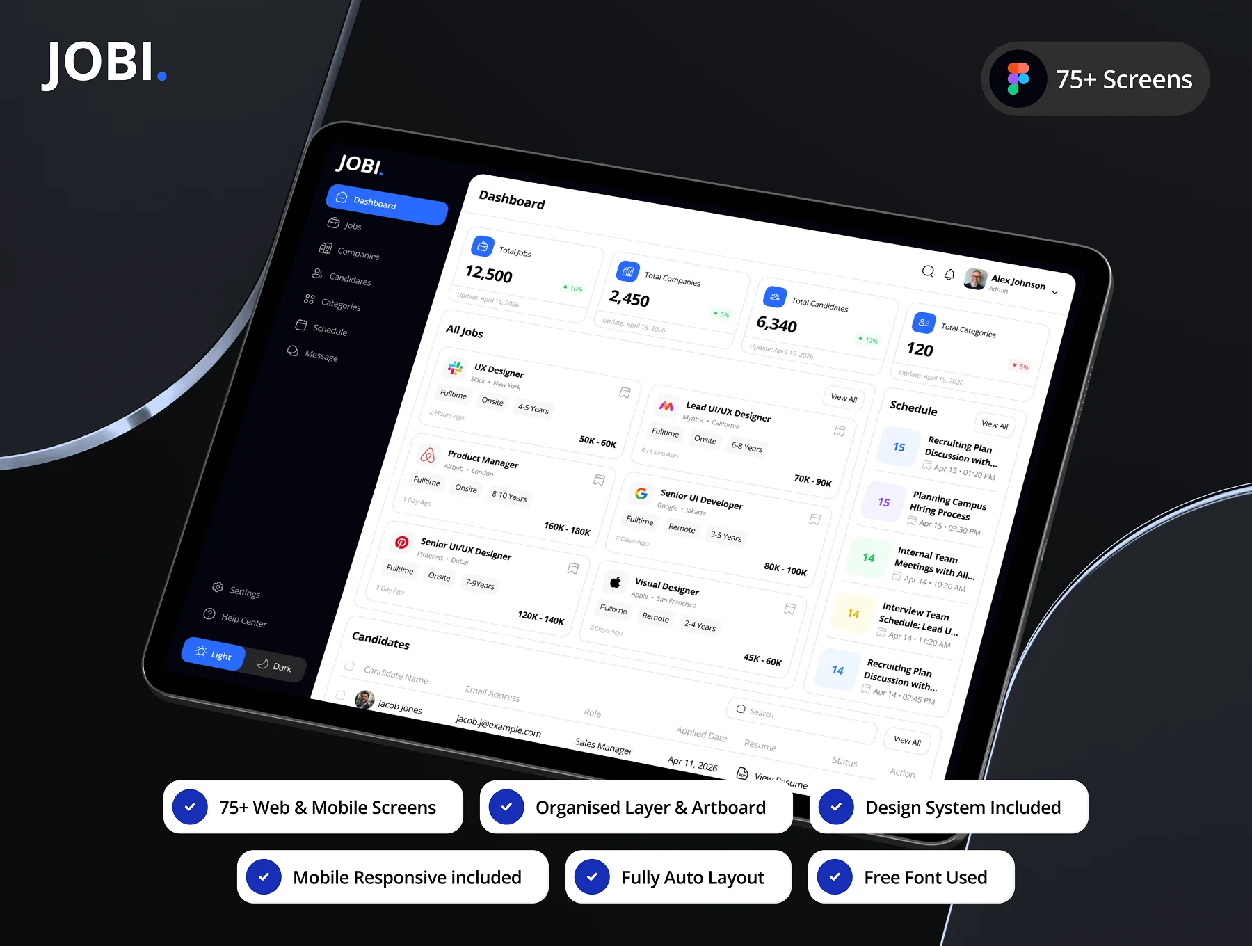 Jobi - Job Finder Dashboard Admin UI Kit