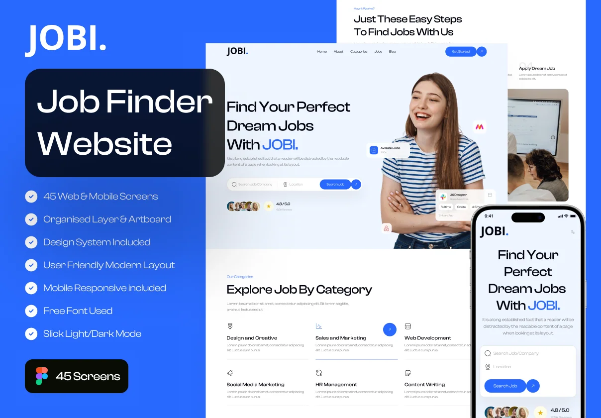 JOBI - Job Finder Website UI Kit