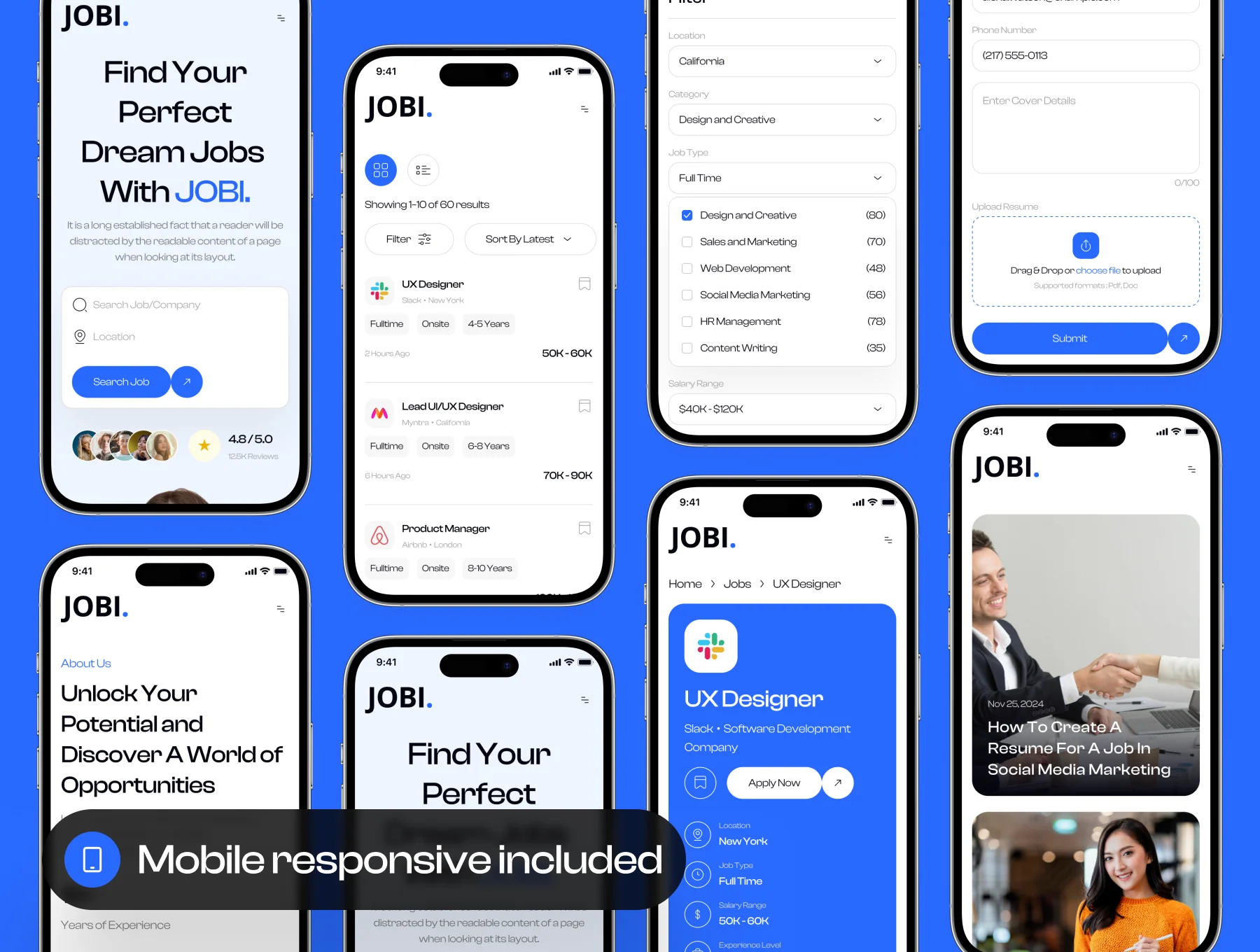 JOBI - Job Finder Website UI Kit 7