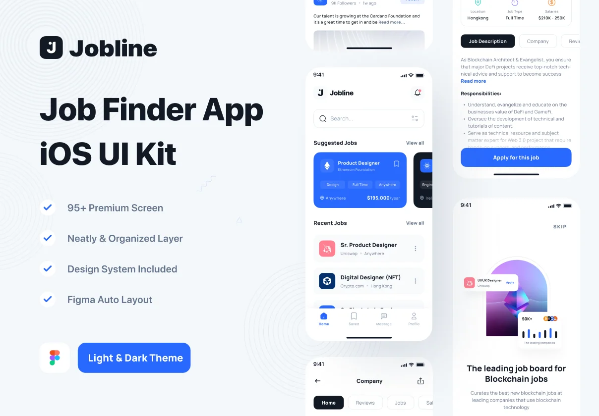 Jobline - Job Finder App iOS UI Kit