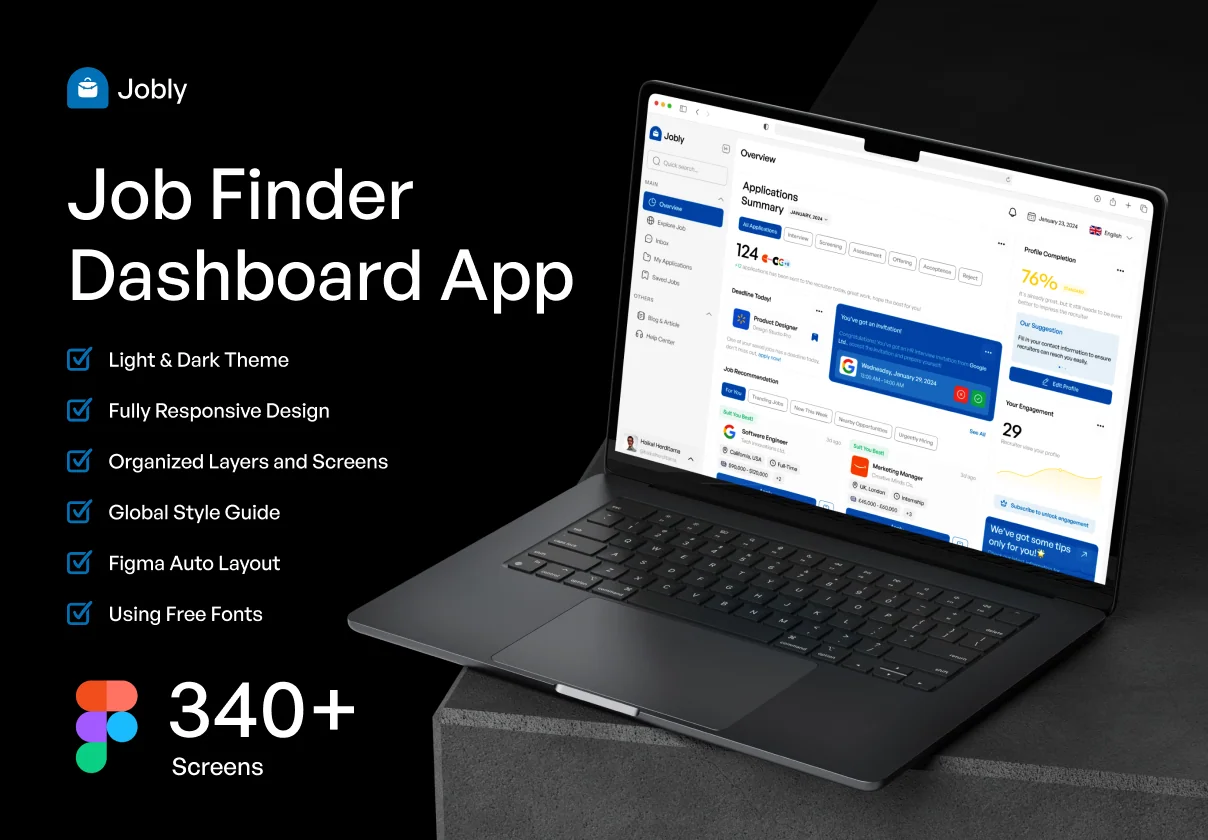 Jobly - Job Finder Dashboard UI Kit