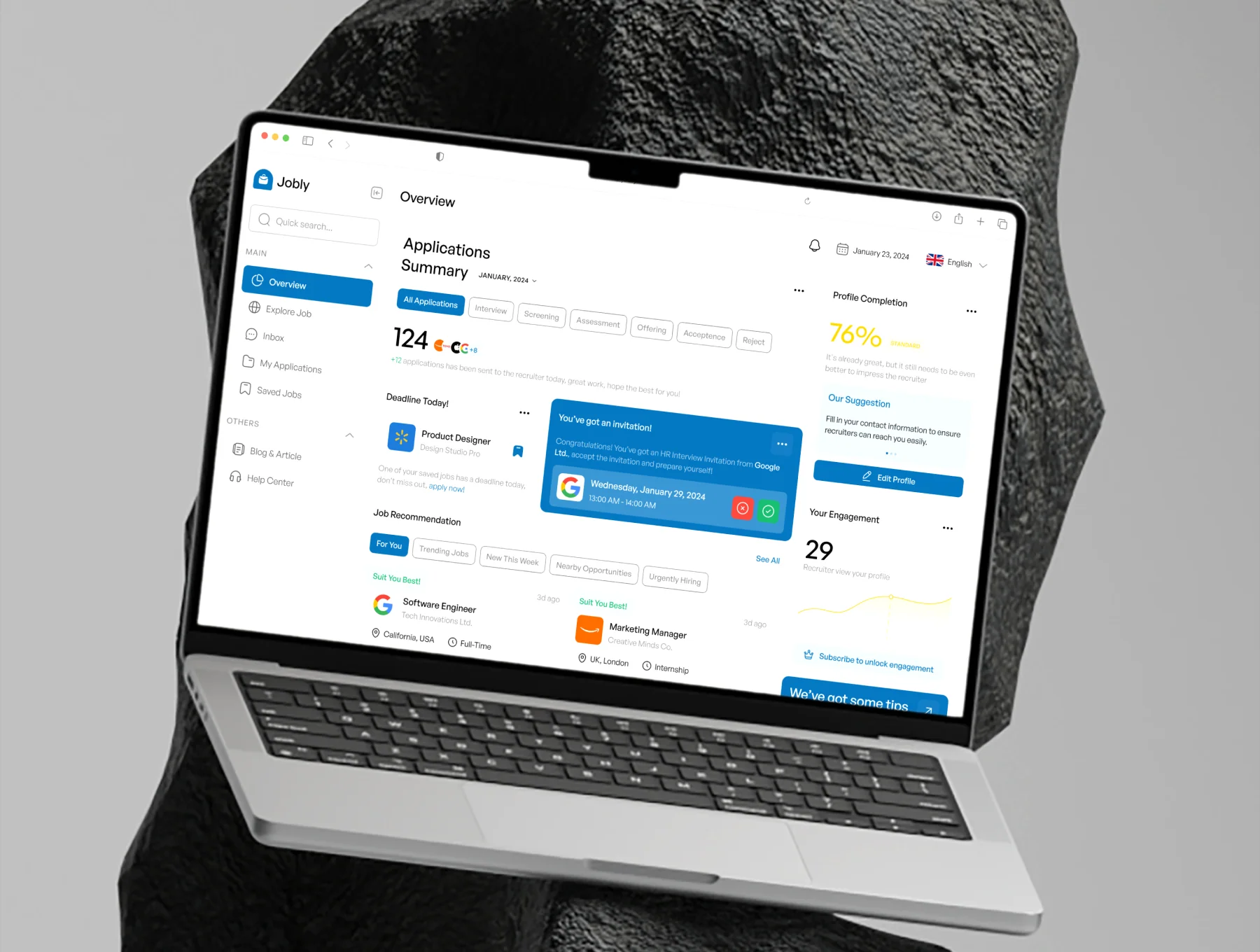 Jobly - Job Finder Dashboard UI Kit 7