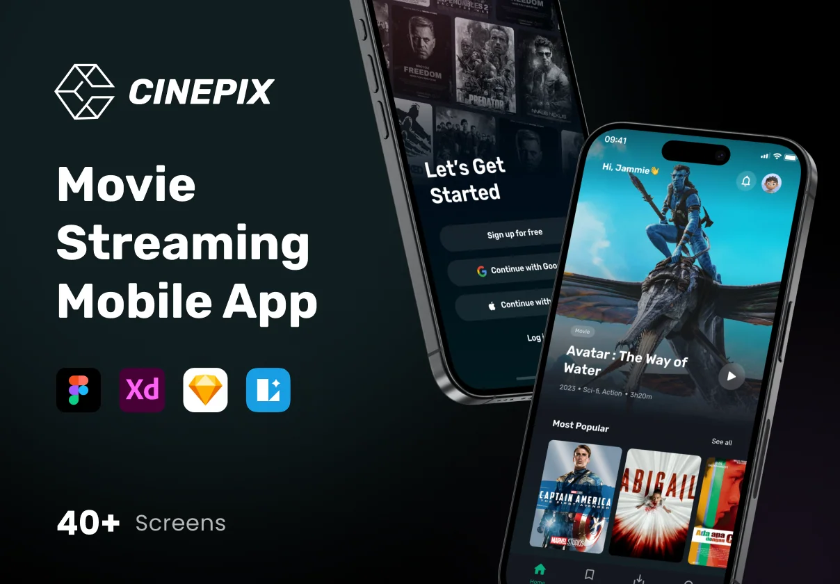 Cinepix - Movie Streaming Mobile App UI Kit