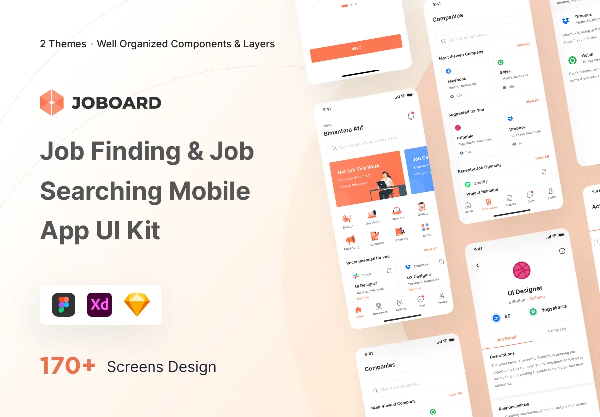 Joboard - Job Finding & Search for Work UI Kit