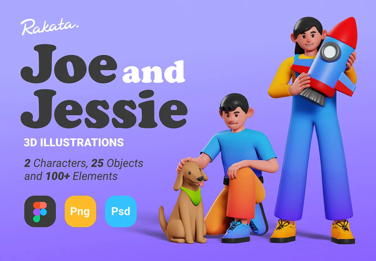 Joe and Jessie - 3D Illustrations
