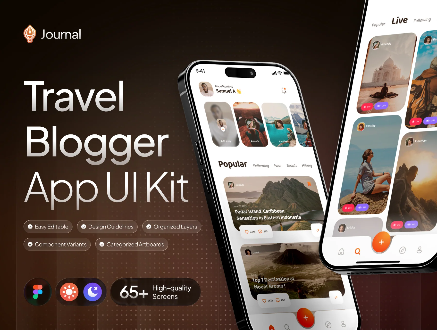 Journal - Travel Blogger & News App UI Kit