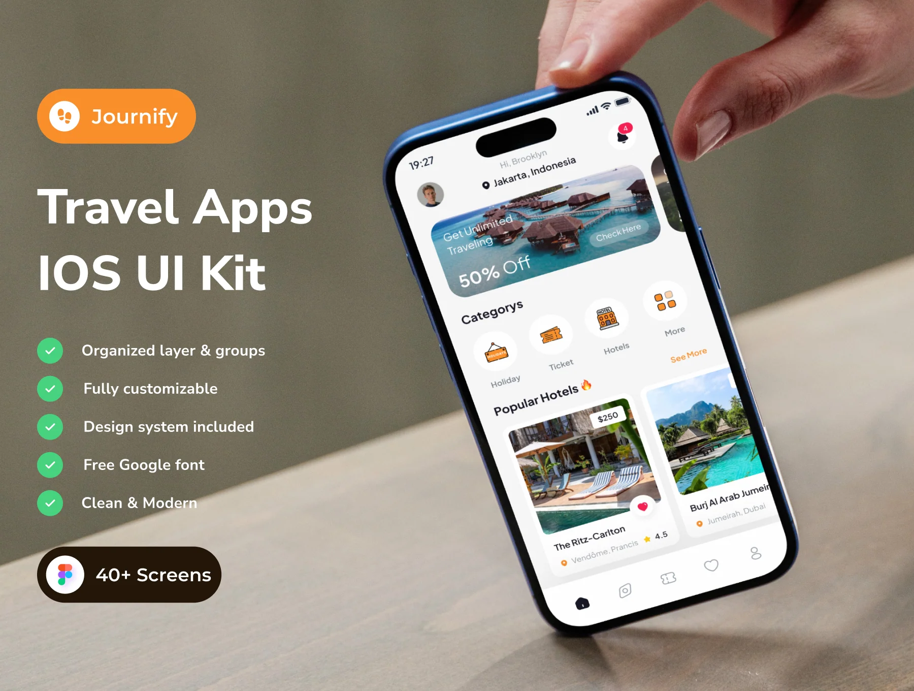 Journify - Travel App IOS UI Kits