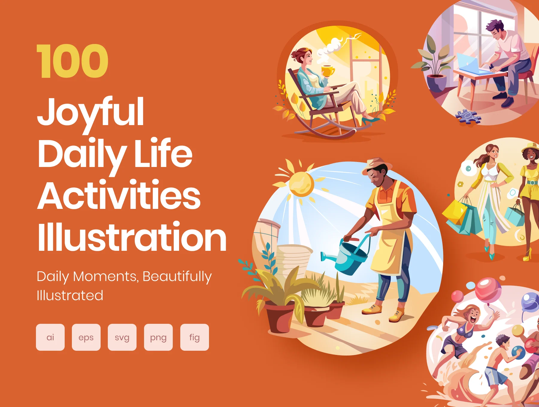 Joyful Life Illustration Set