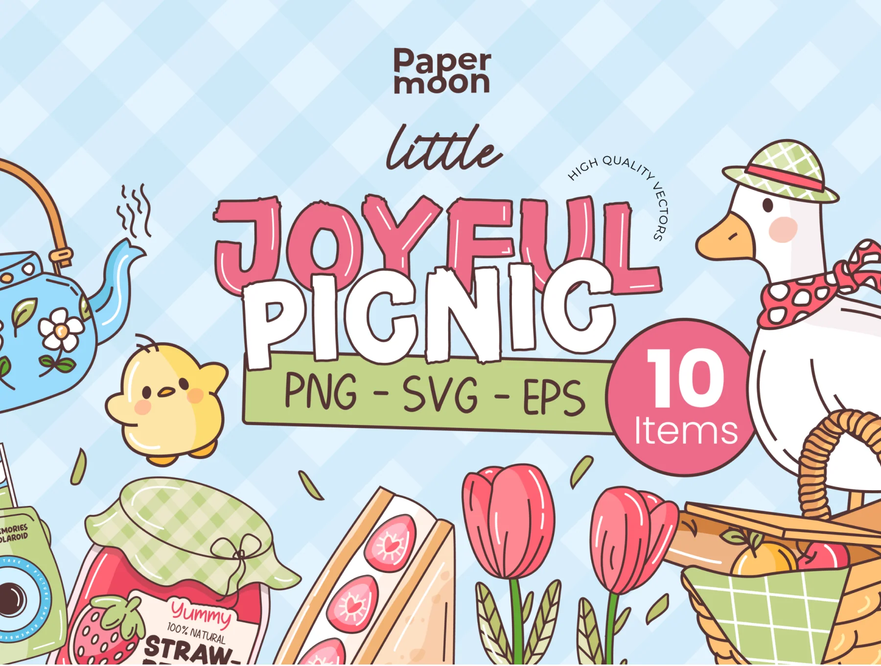 Joyful Picnic 10 Illustration Set