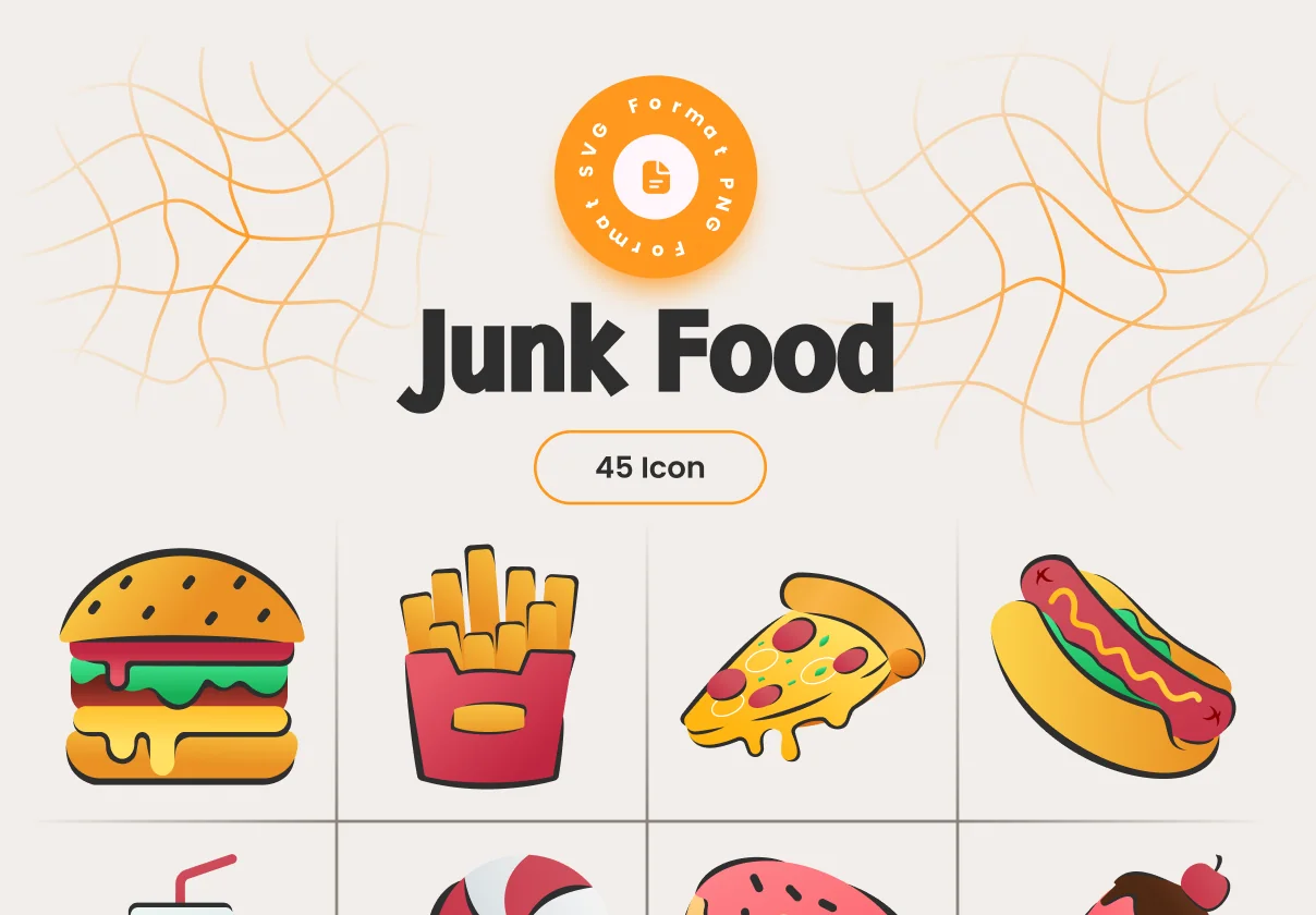 Junk Food Icon Set