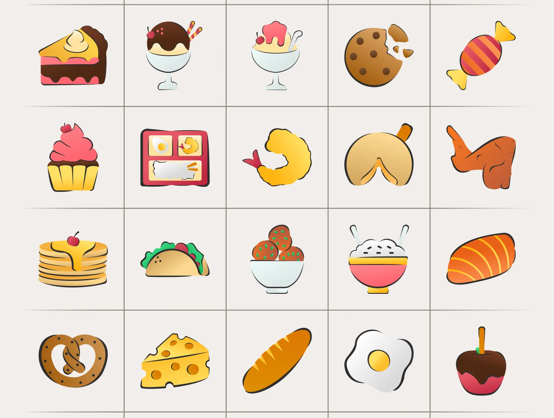 Junk Food Icon Set 6