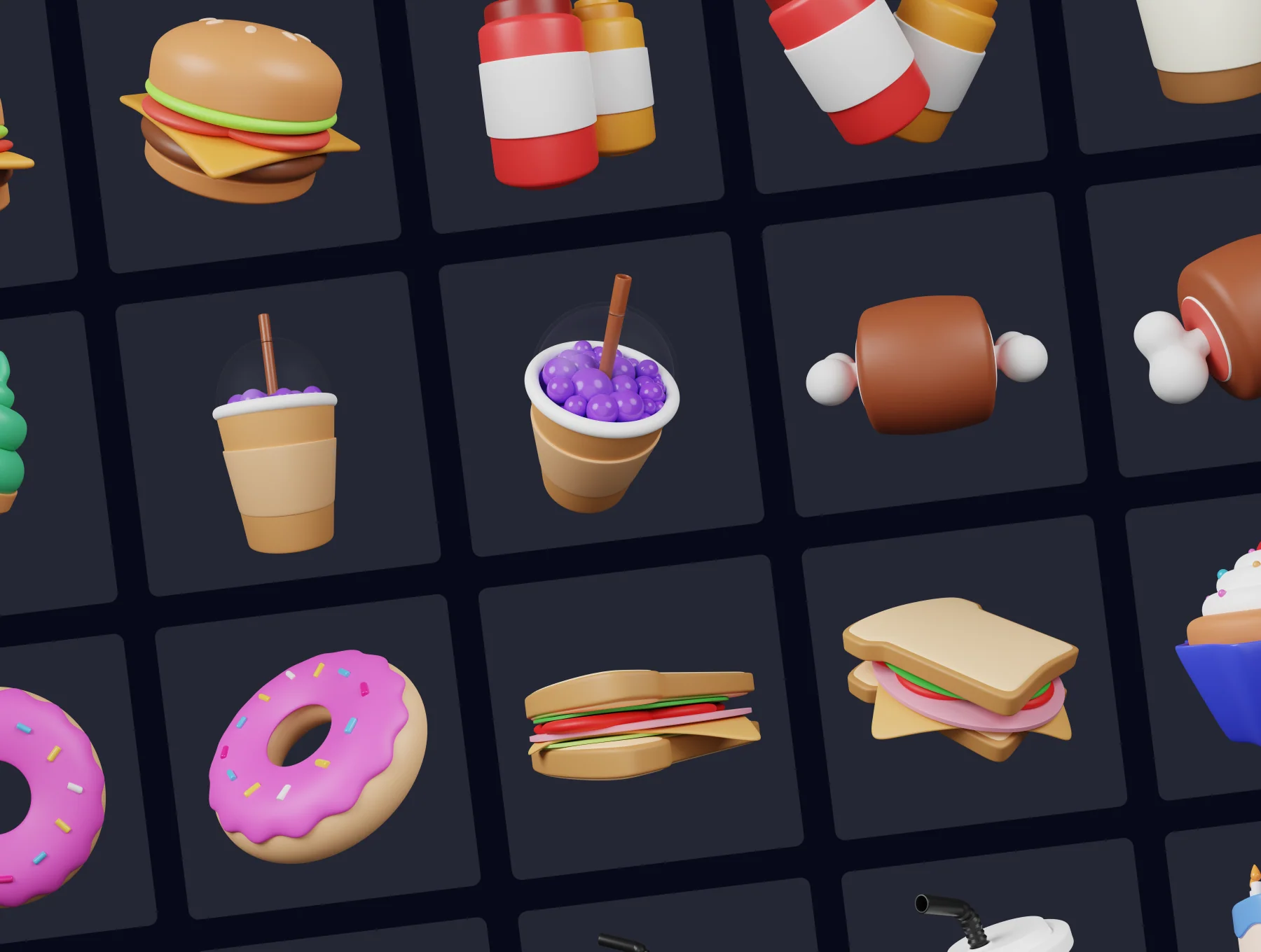 Junk Food Pack - Customizable 3D Icons 7