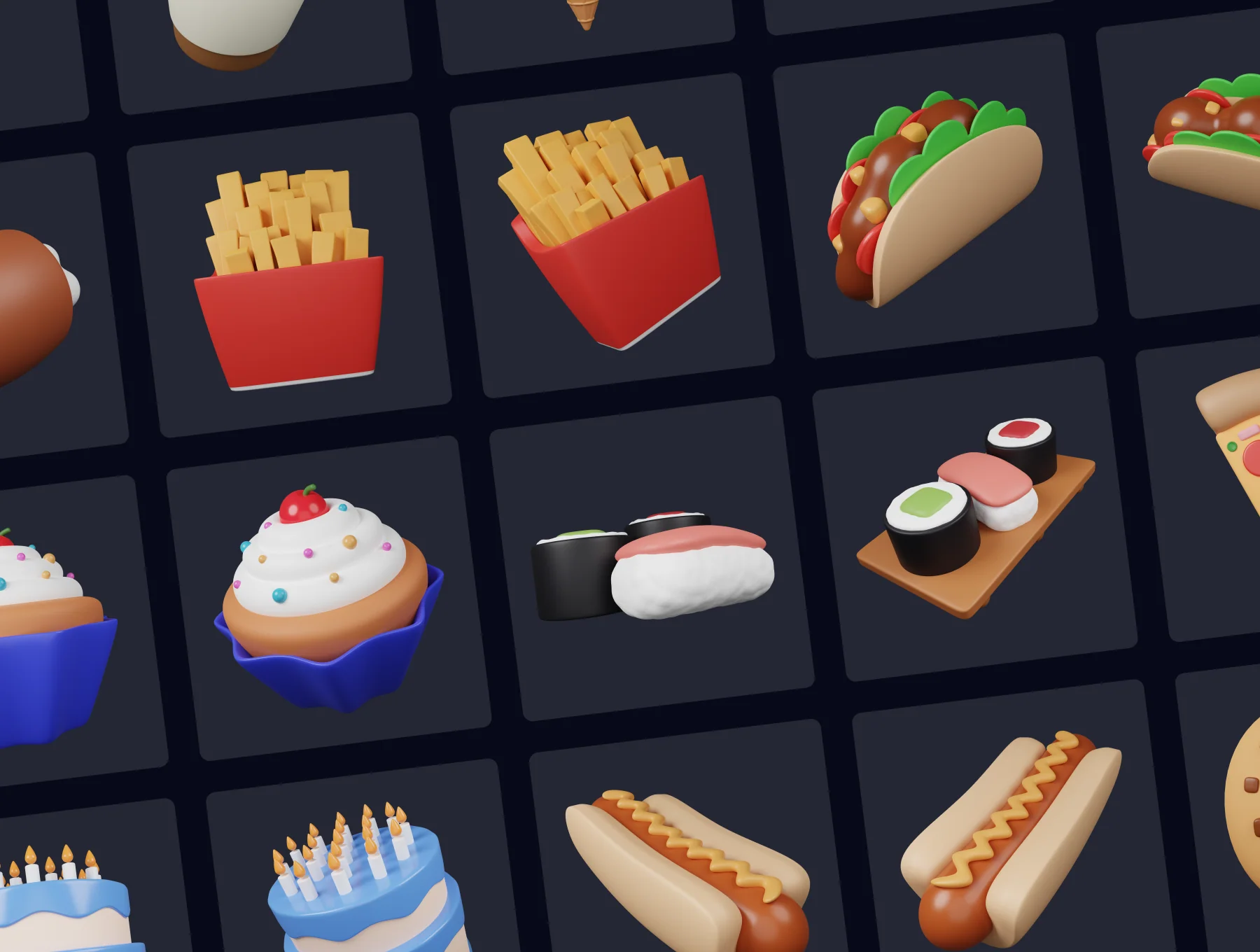 Junk Food Pack - Customizable 3D Icons 8