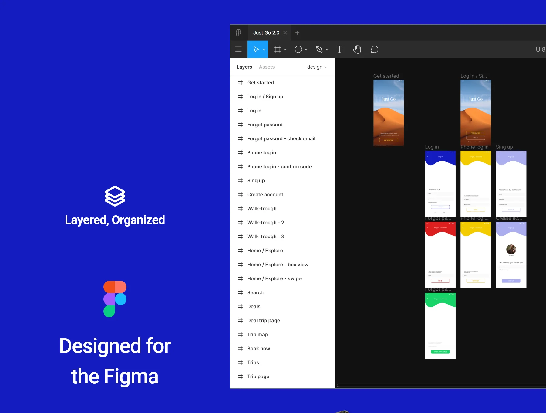 Just Go 2.0 travel app - Figma version 4