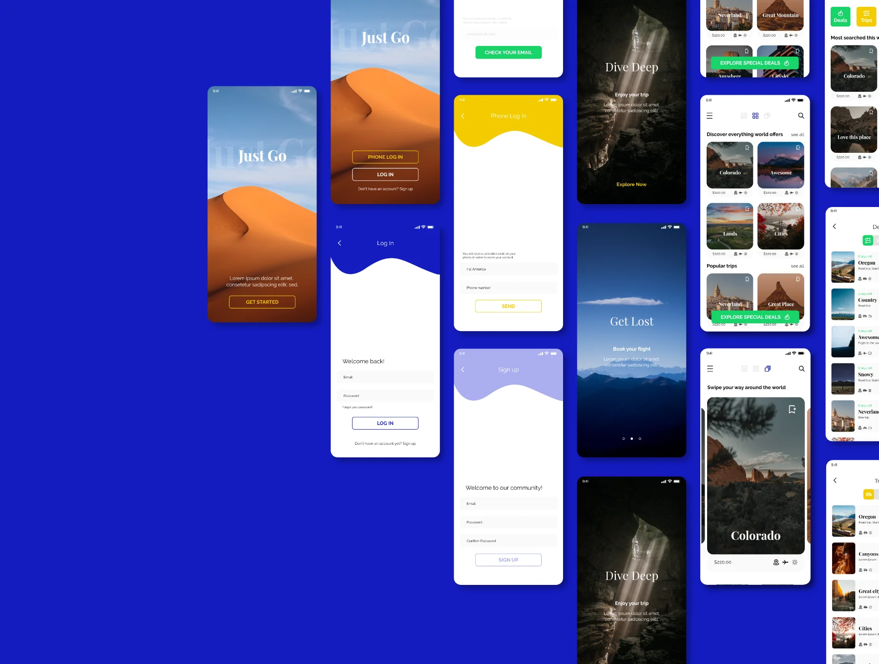 Just Go 2.0 travel app - Figma version 5