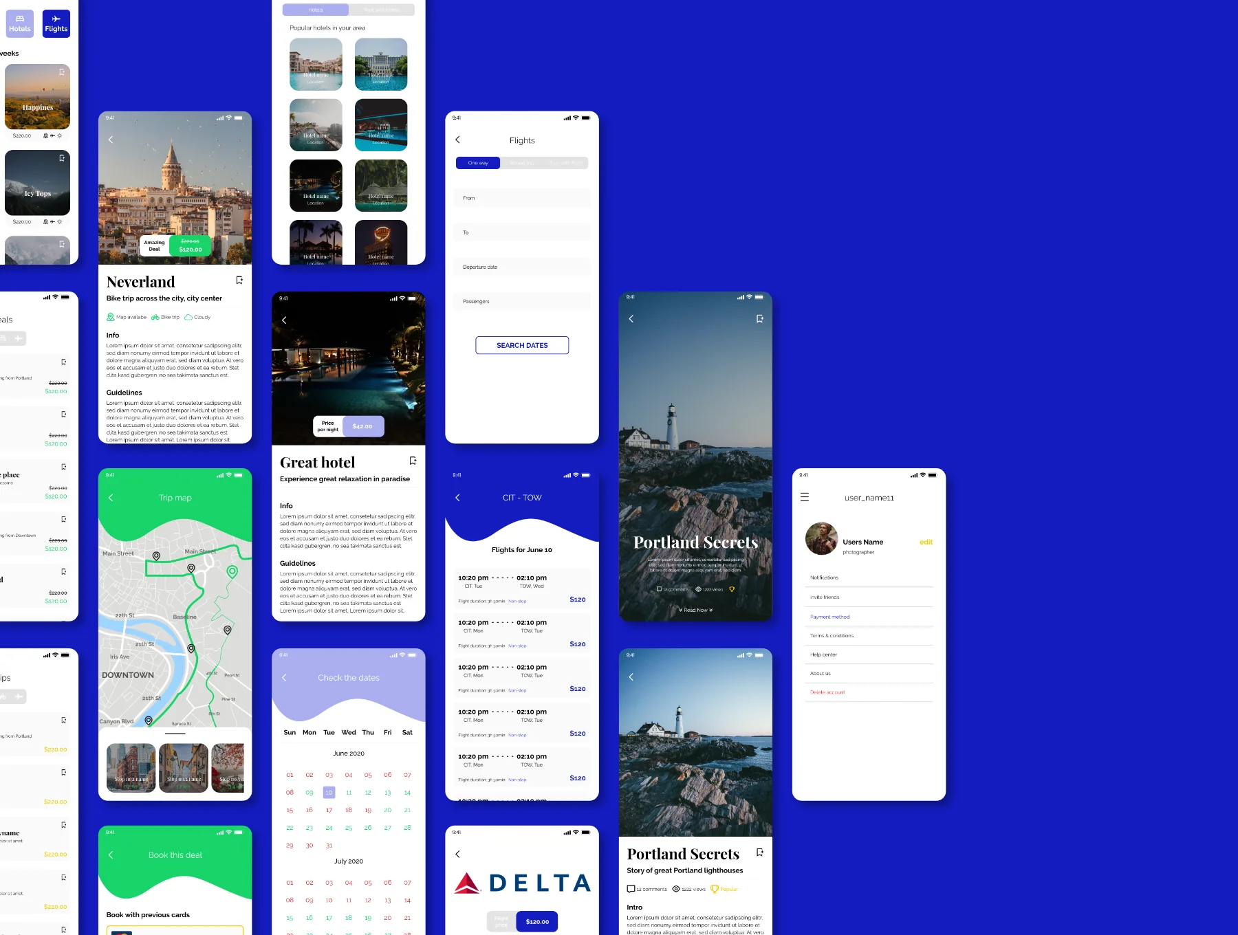 Just Go 2.0 travel app - Figma version 6