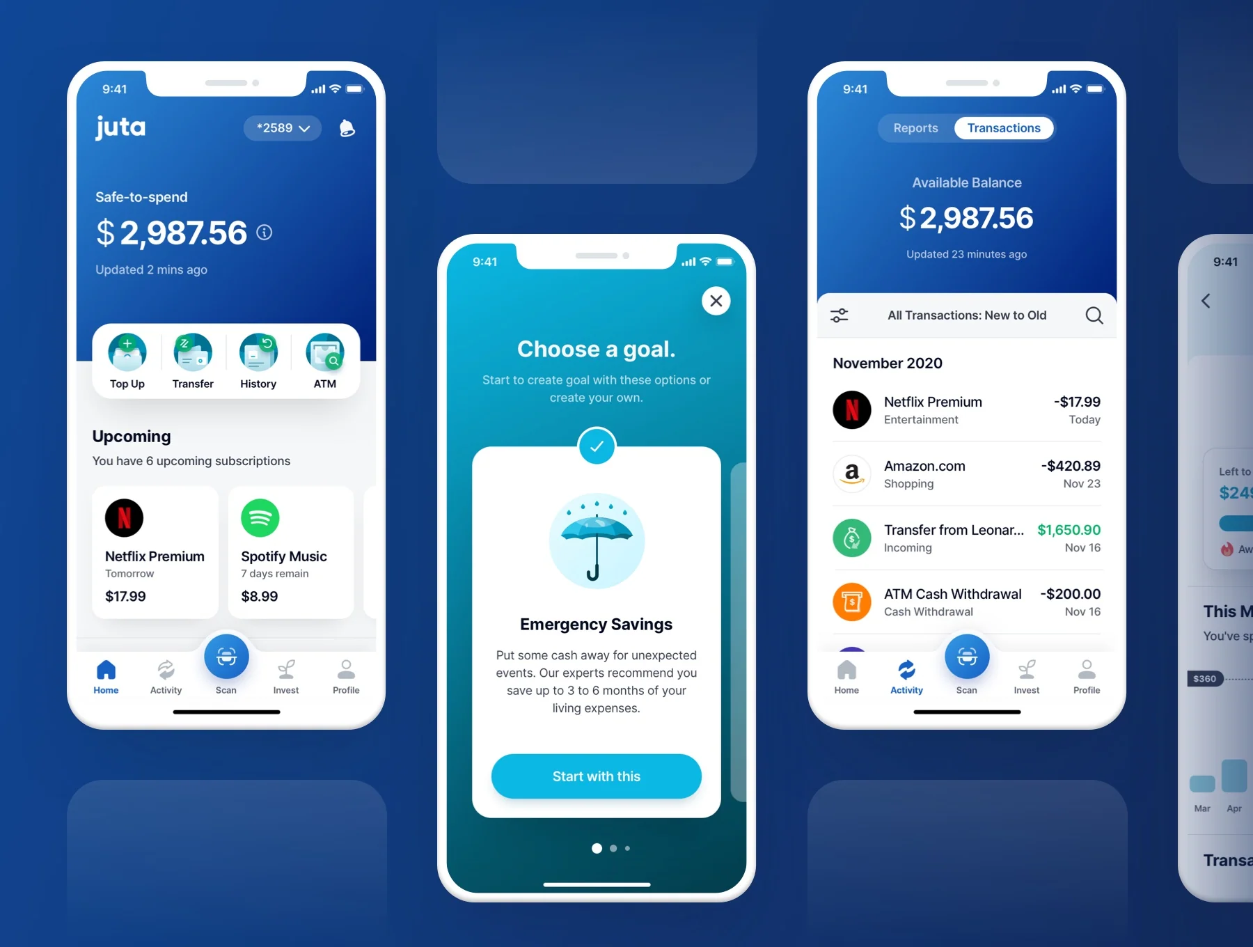 Juta Finance App UI Kit | 60+ Screens (Sketch, Figma) 2